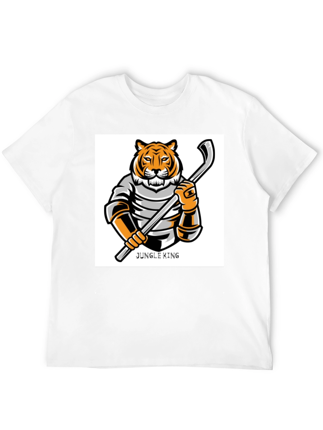 Black Jungle King Tiger Hockey T-Shirt view 12