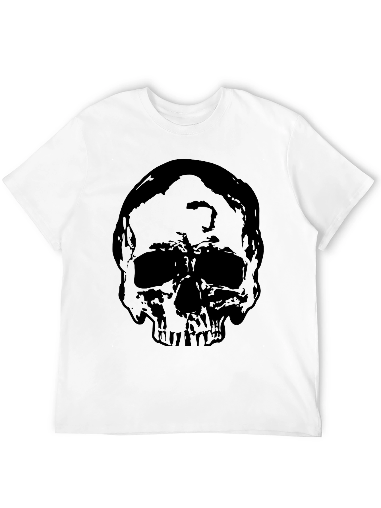 Black Skull Graphic Black T-Shirt for Men view 12