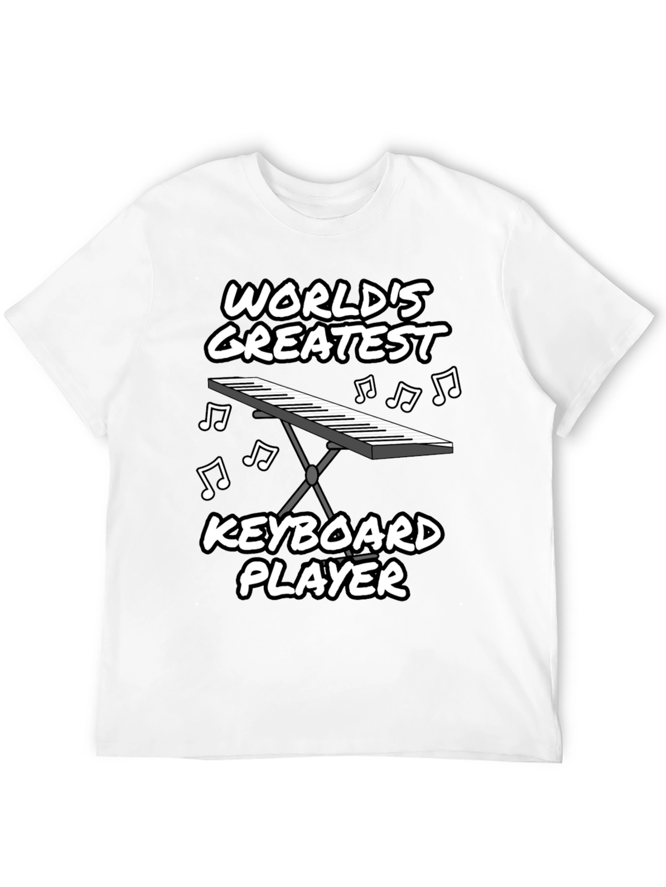 Black World's Greatest Keyboard Player Graphic T-Shirt view 12