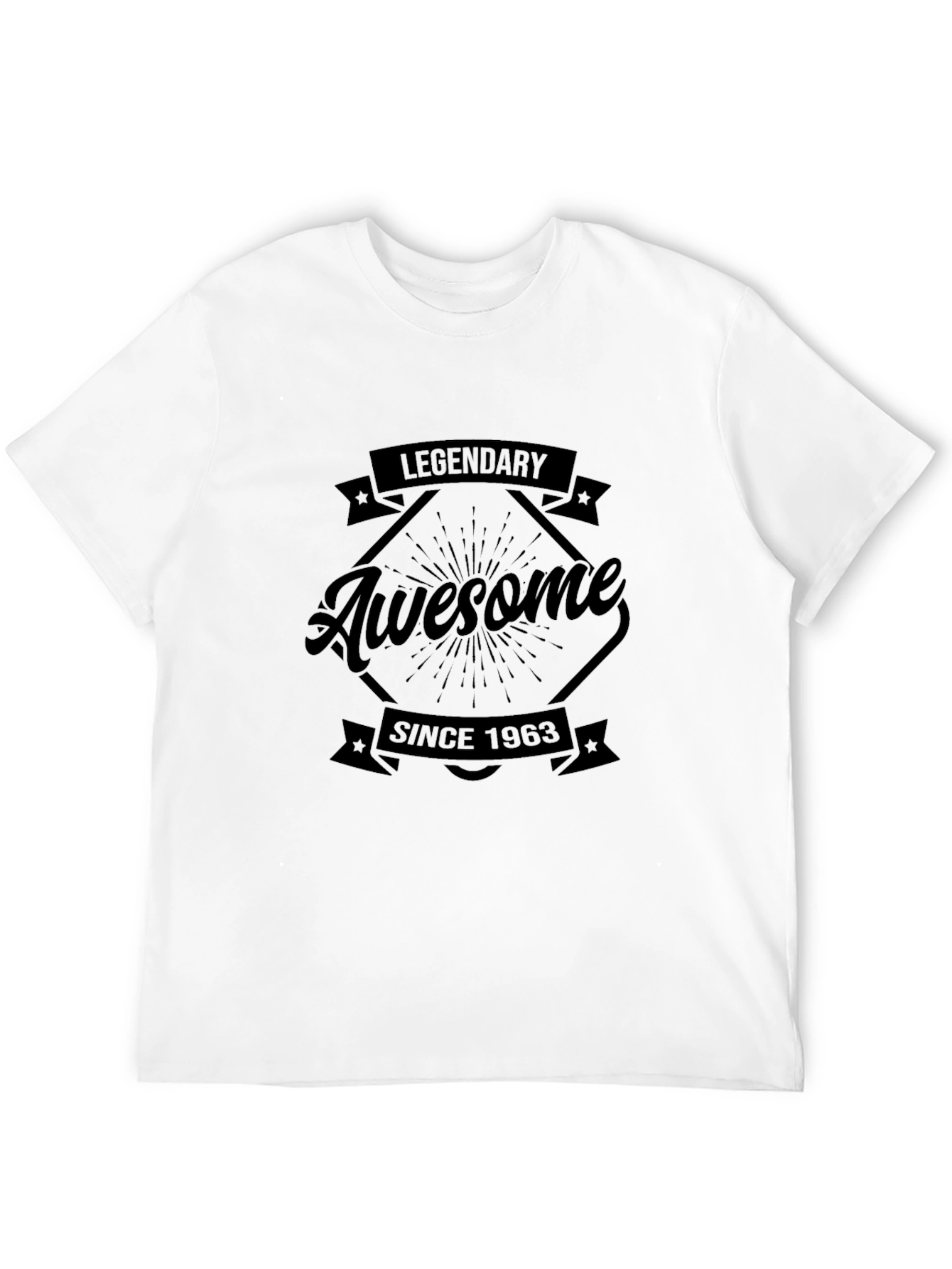 Black Legendary Awesome Since 1963 Black T-Shirt view 12