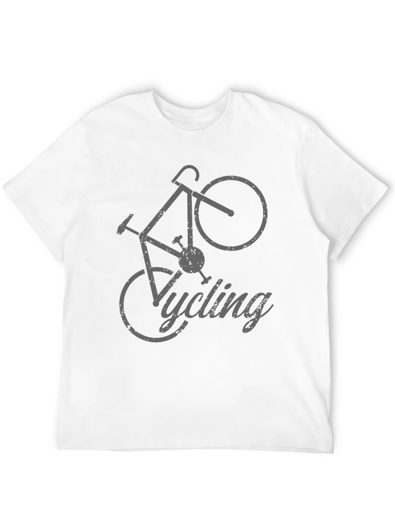 Black Cycling T-Shirt - Gray Bicycle Design view 12