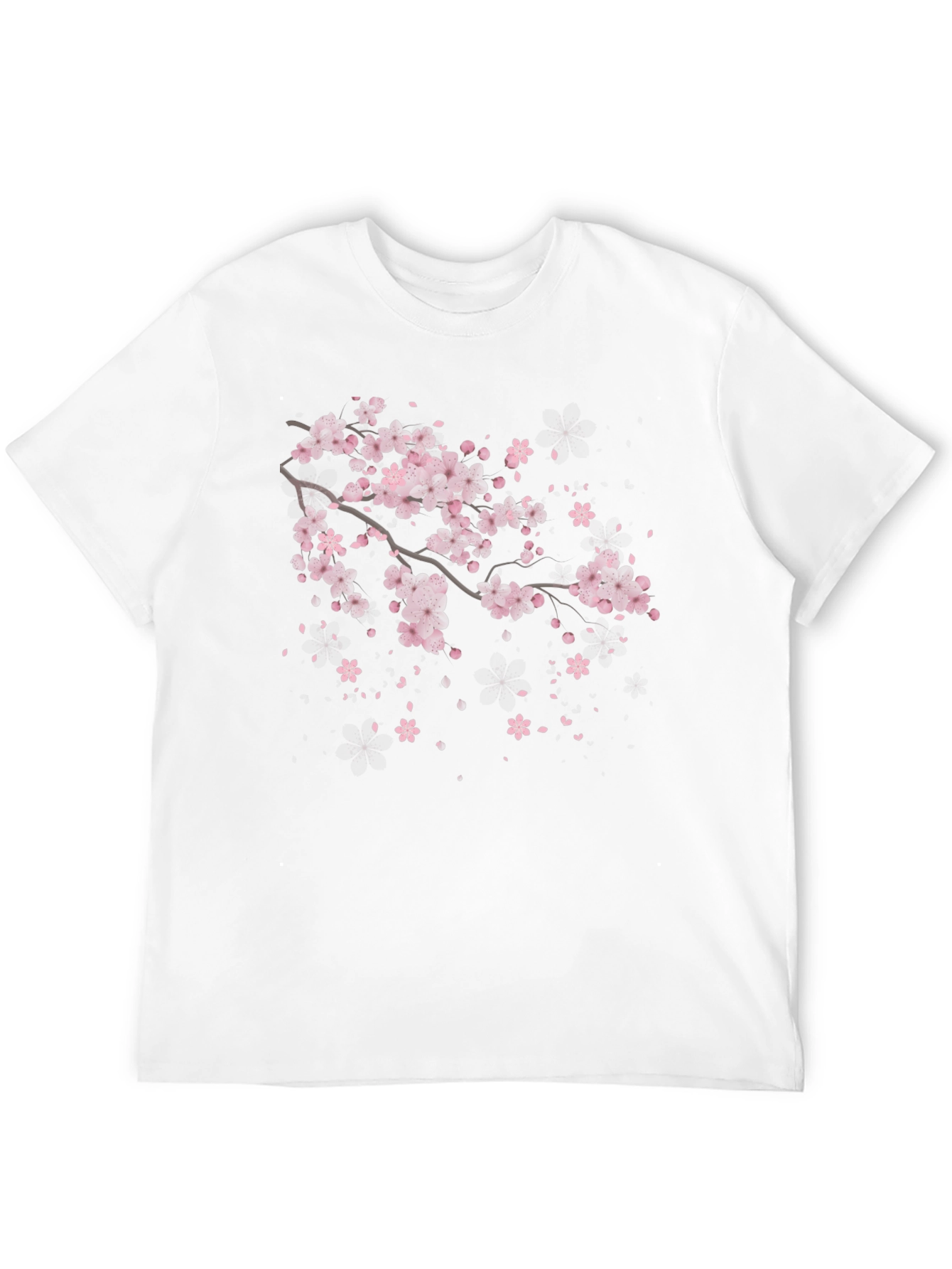 Black Cherry Blossom Branch Black T-Shirt view 12