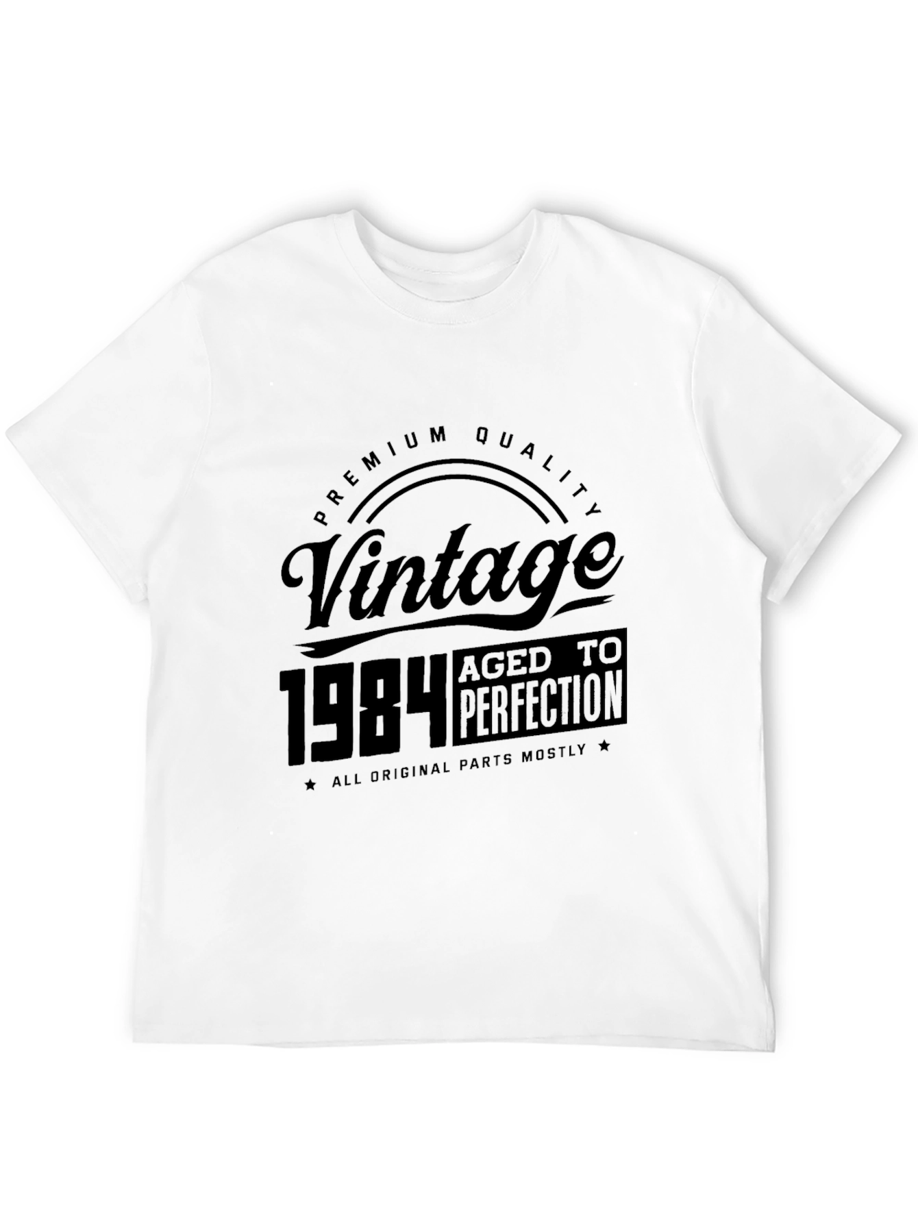 Black Vintage 1984 Aged to Perfection Black T-Shirt view 12