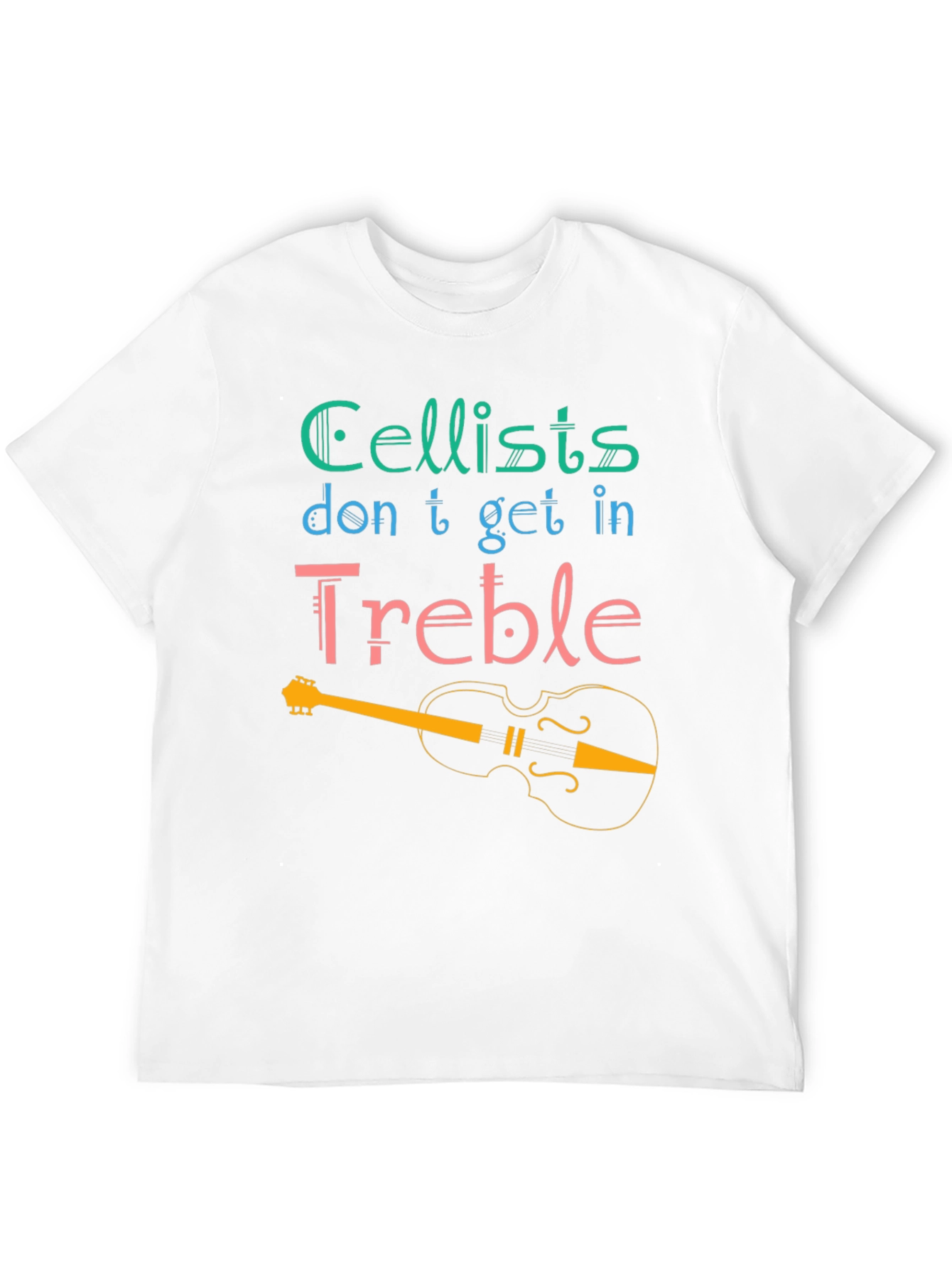 Black Cellist 'Treble' T-Shirt - Musical Humor Tee view 12