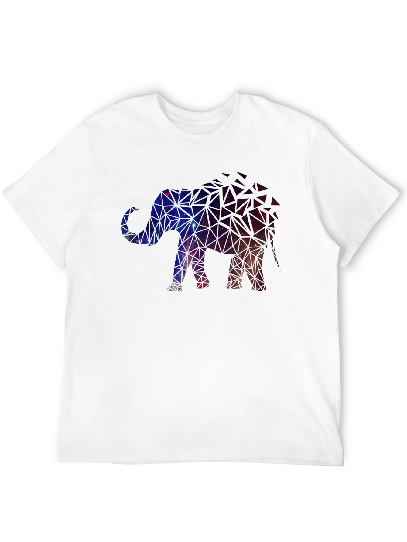 Black Geometric Galaxy Elephant Graphic Tee view 12