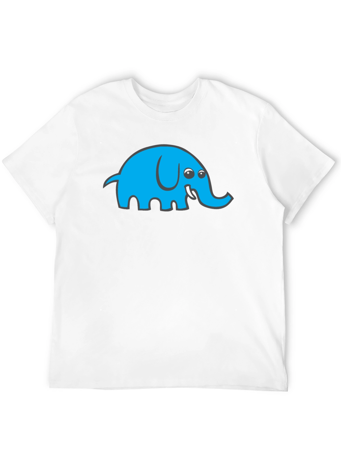 Black Cool Blue Elephant Graphic Black T-Shirt view 12