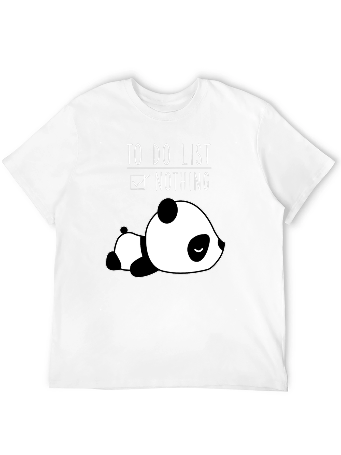 Black Lazy Panda To-Do List Nothing Black T-Shirt view 12