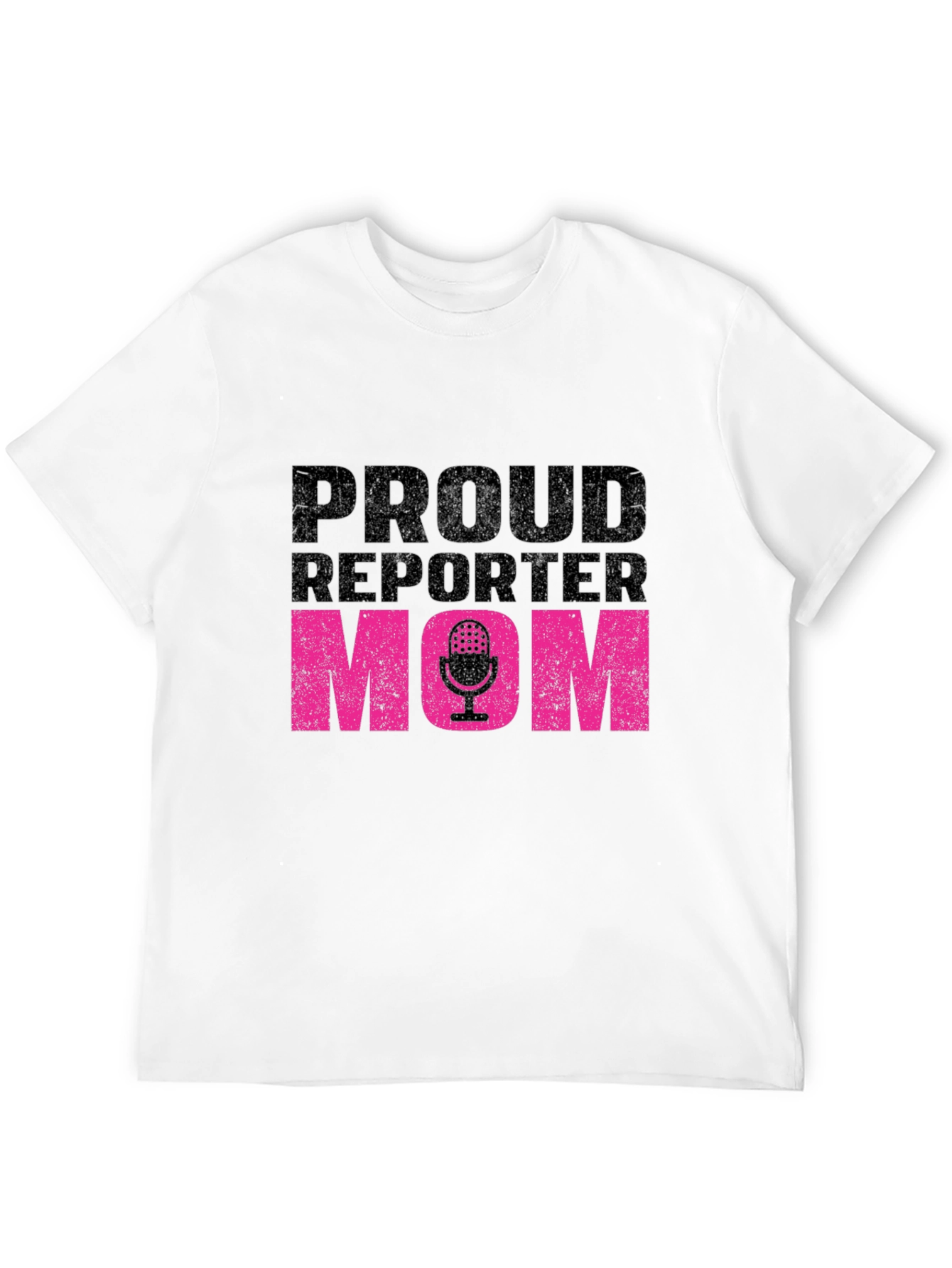 Black Proud Reporter Mom T-Shirt - Black view 12