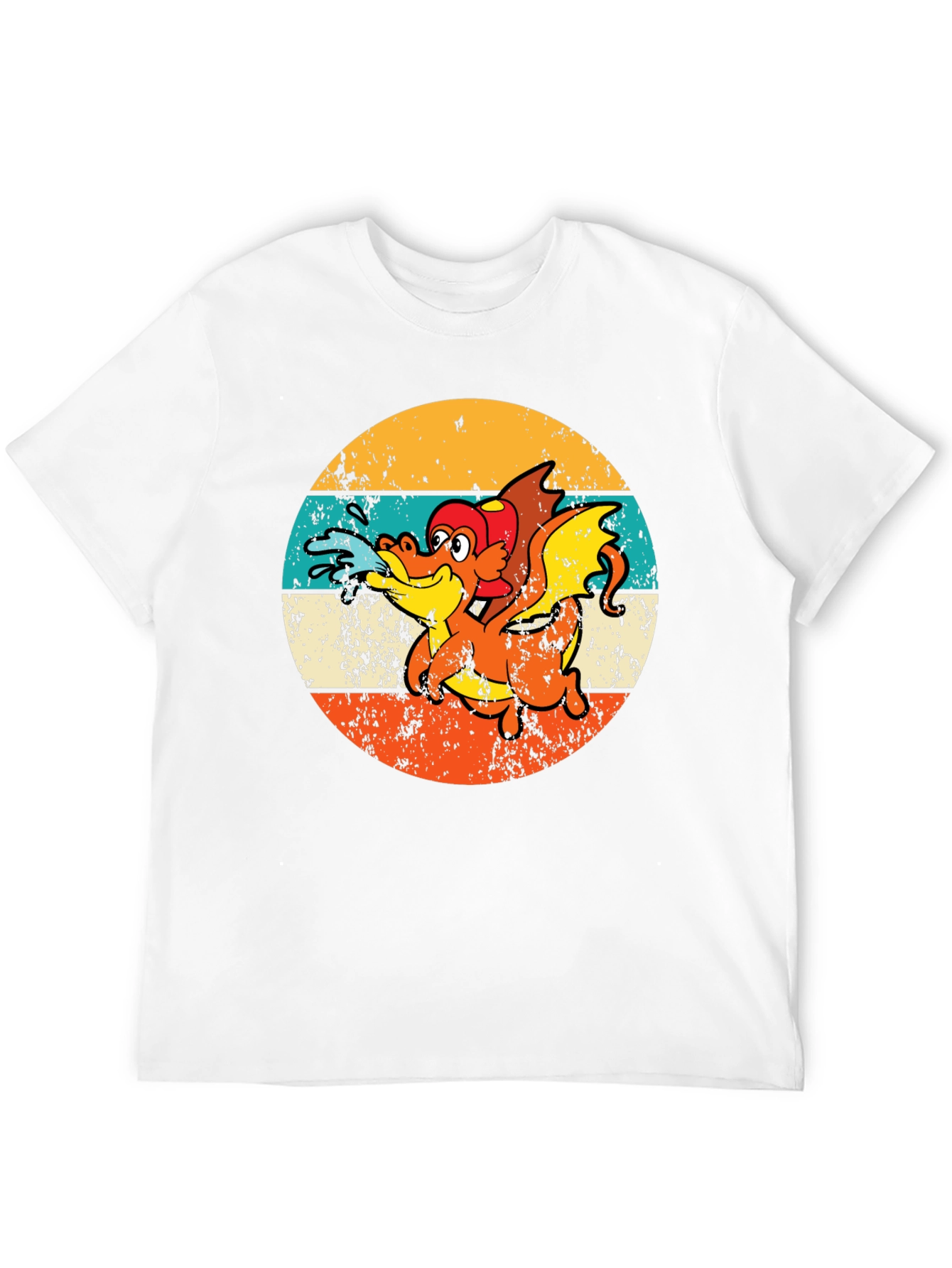 Black Retro Dragon Graphic T-Shirt - Vintage Style Tee view 12
