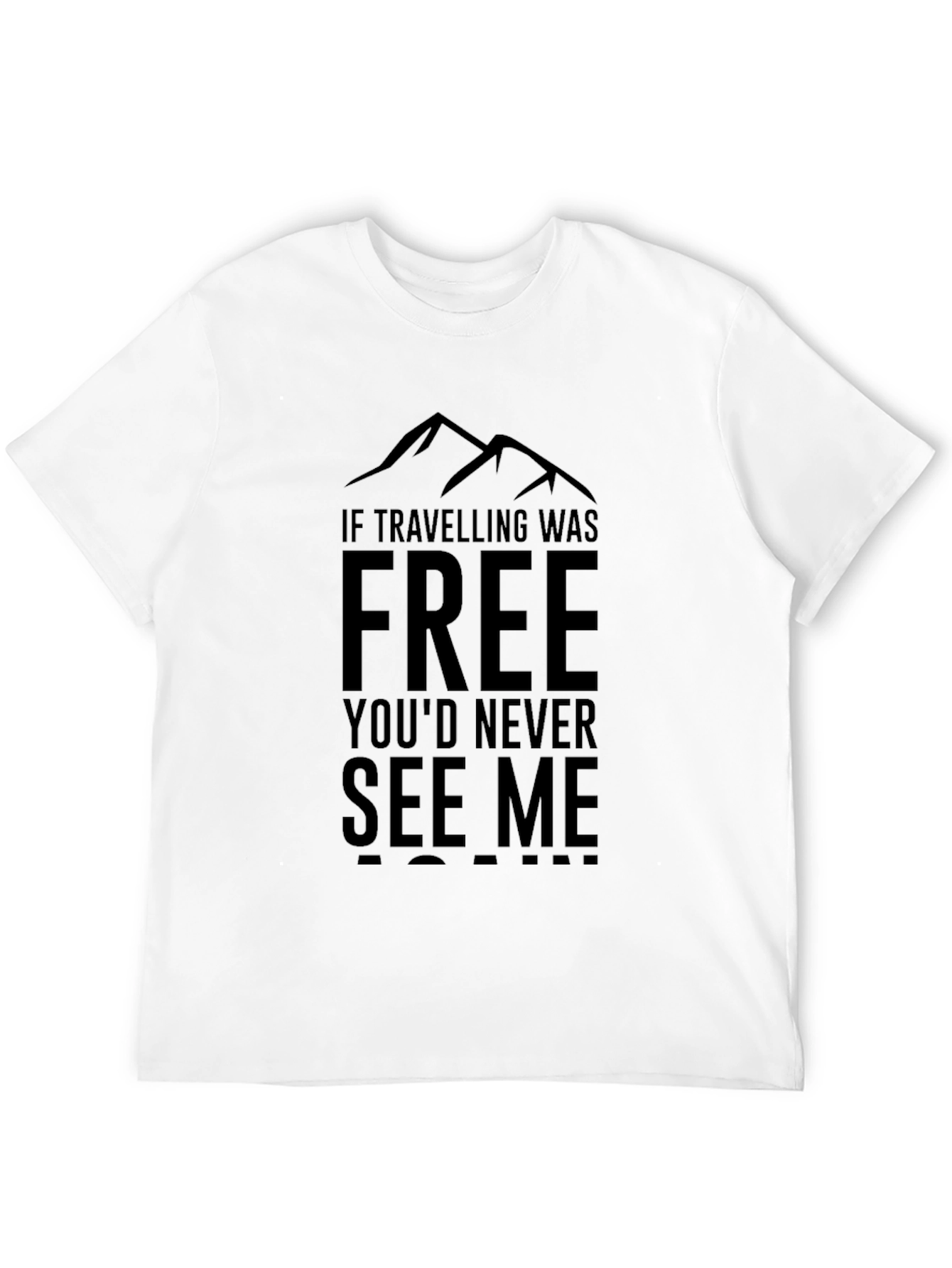 Black Travel Saying Graphic Tee - Black Cotton Blend view 12