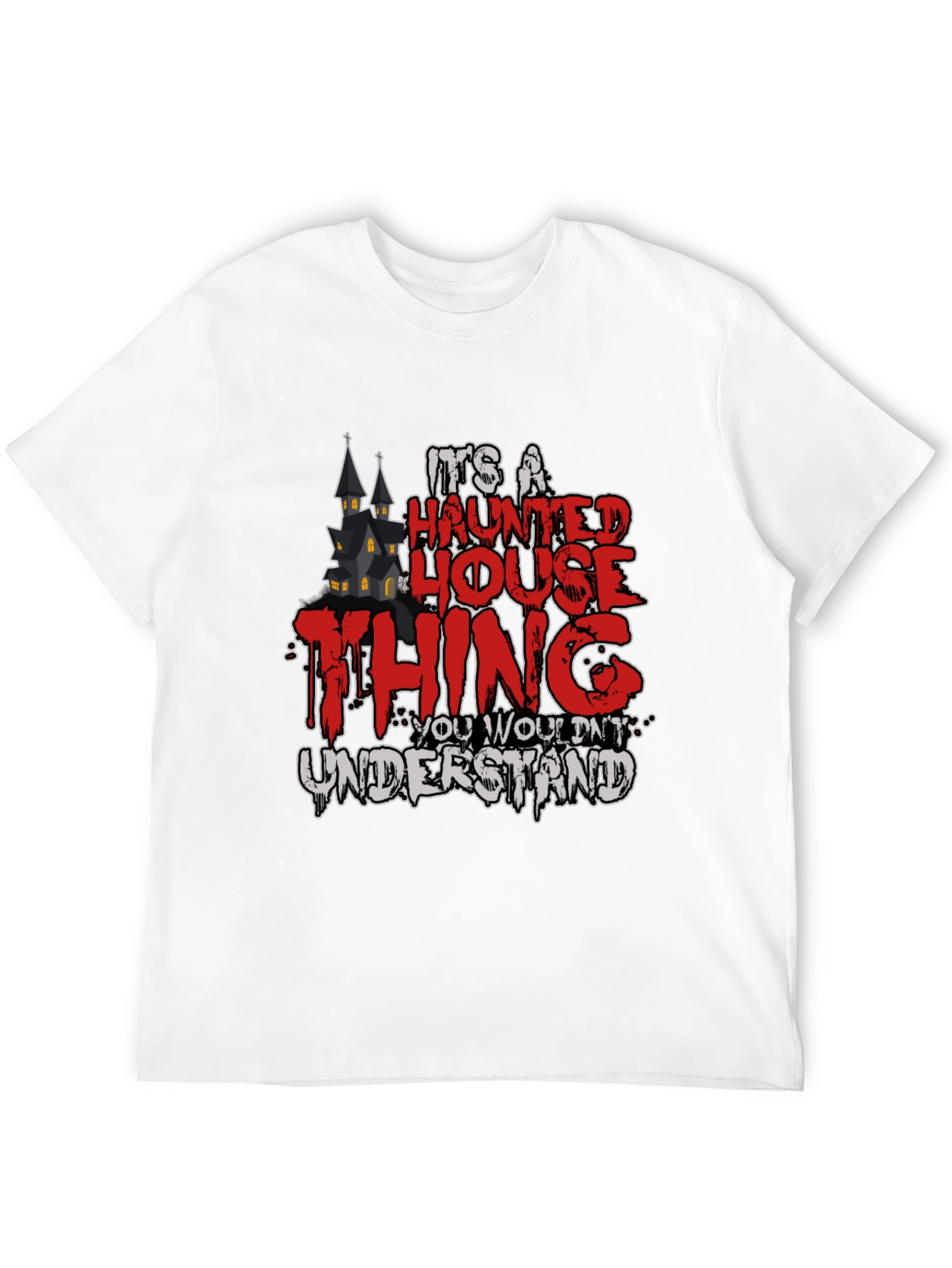 Black Haunted House Thing Graphic Tee view 12