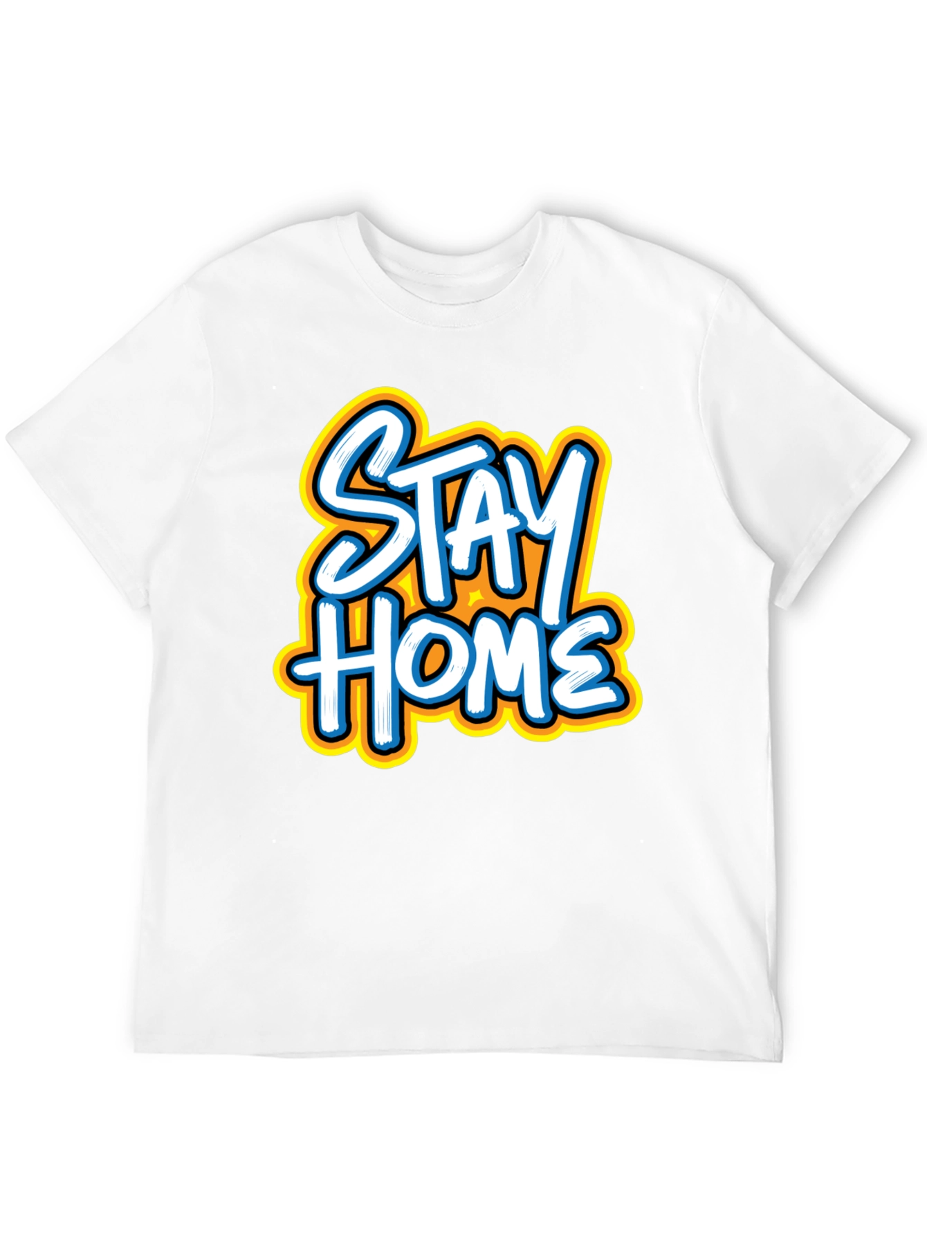 Black Stay Home Graphic Tee - Black Casual T-Shirt view 12