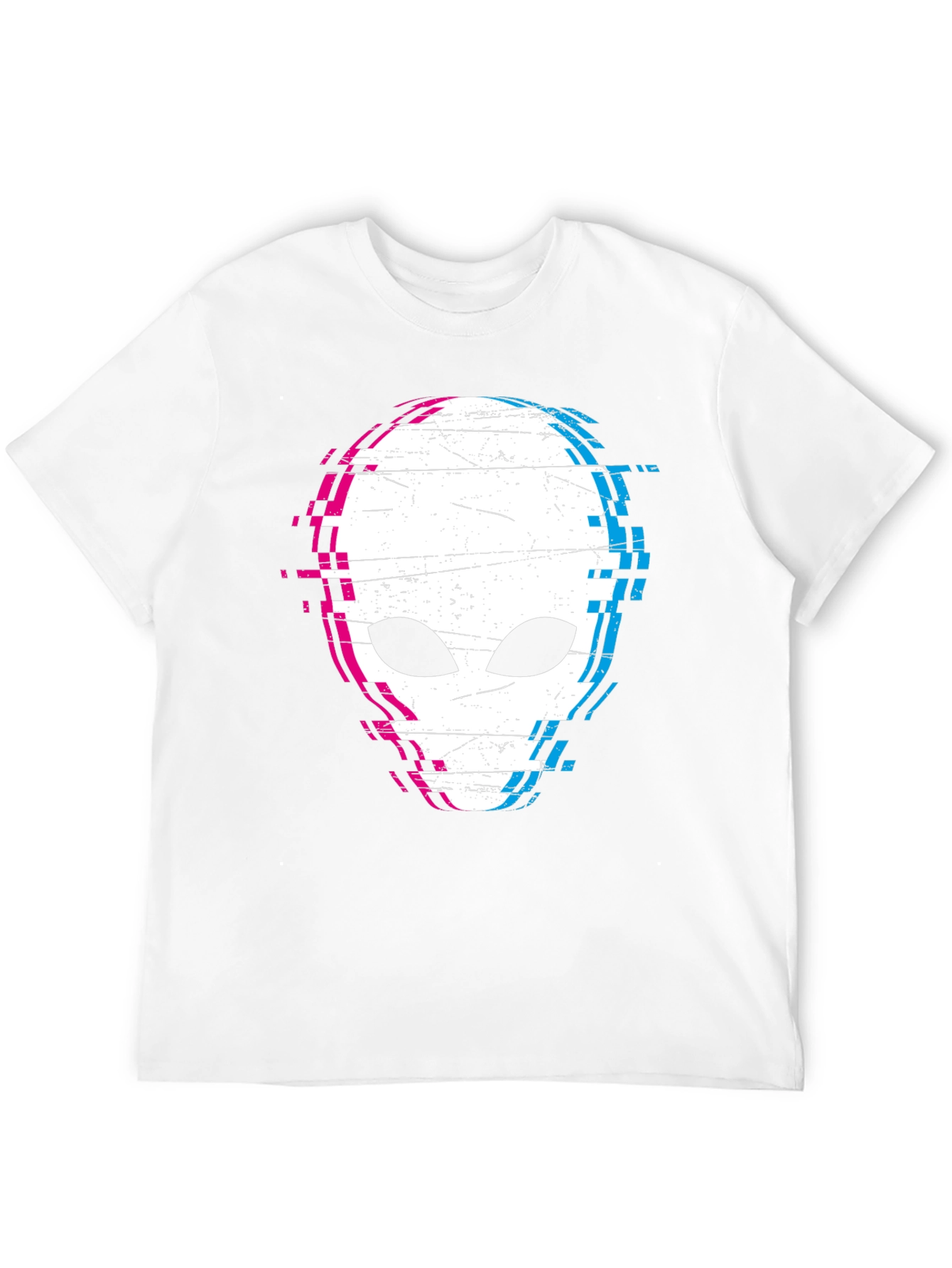 Black Glitch Alien Graphic Tee - Black Cotton Blend Shirt view 12