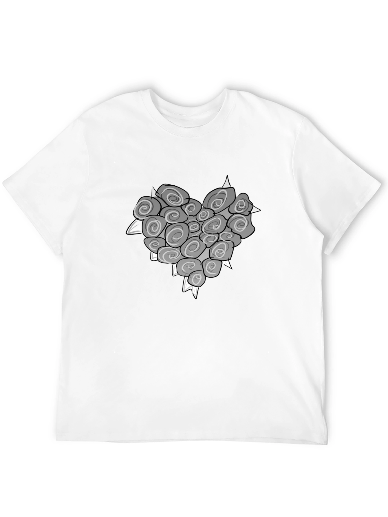 Black Heart of Roses Graphic T-Shirt - Stylish Black Tee view 12