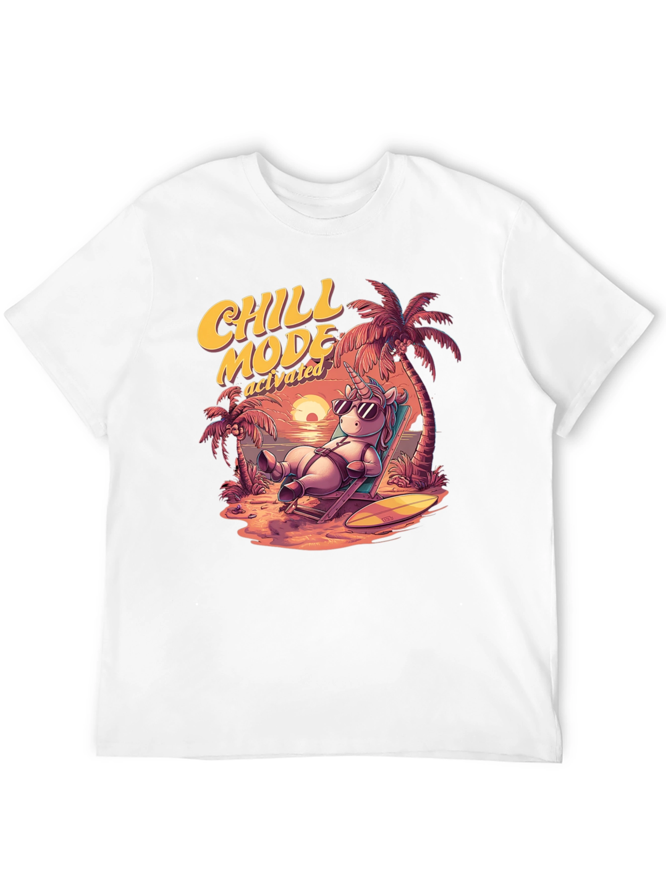 Black Chill Mode Activated Unicorn T-Shirt view 12
