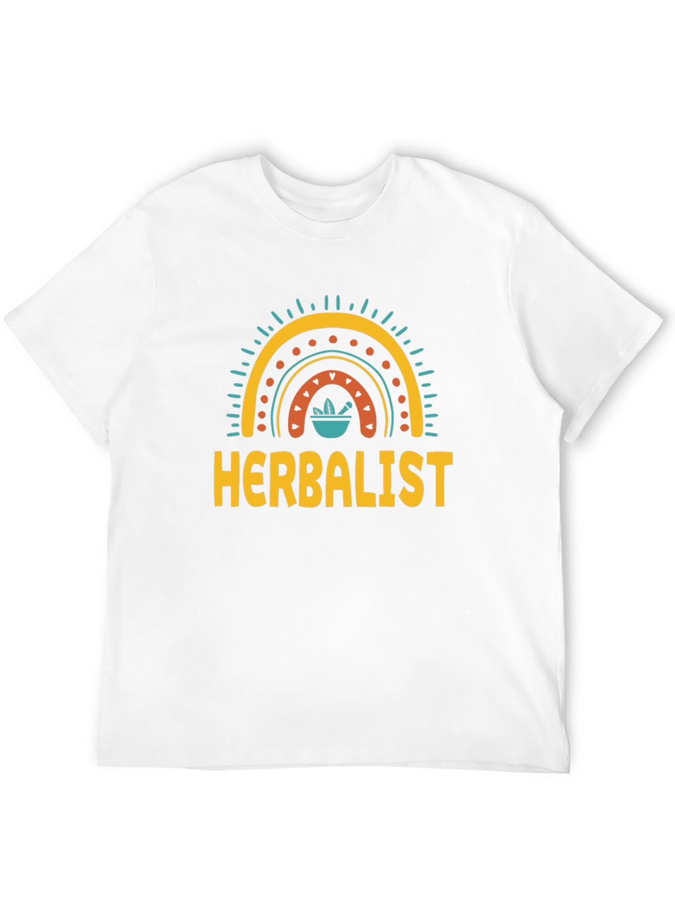 Black Herbalist T-Shirt with Rainbow Mortar Design - Black view 12