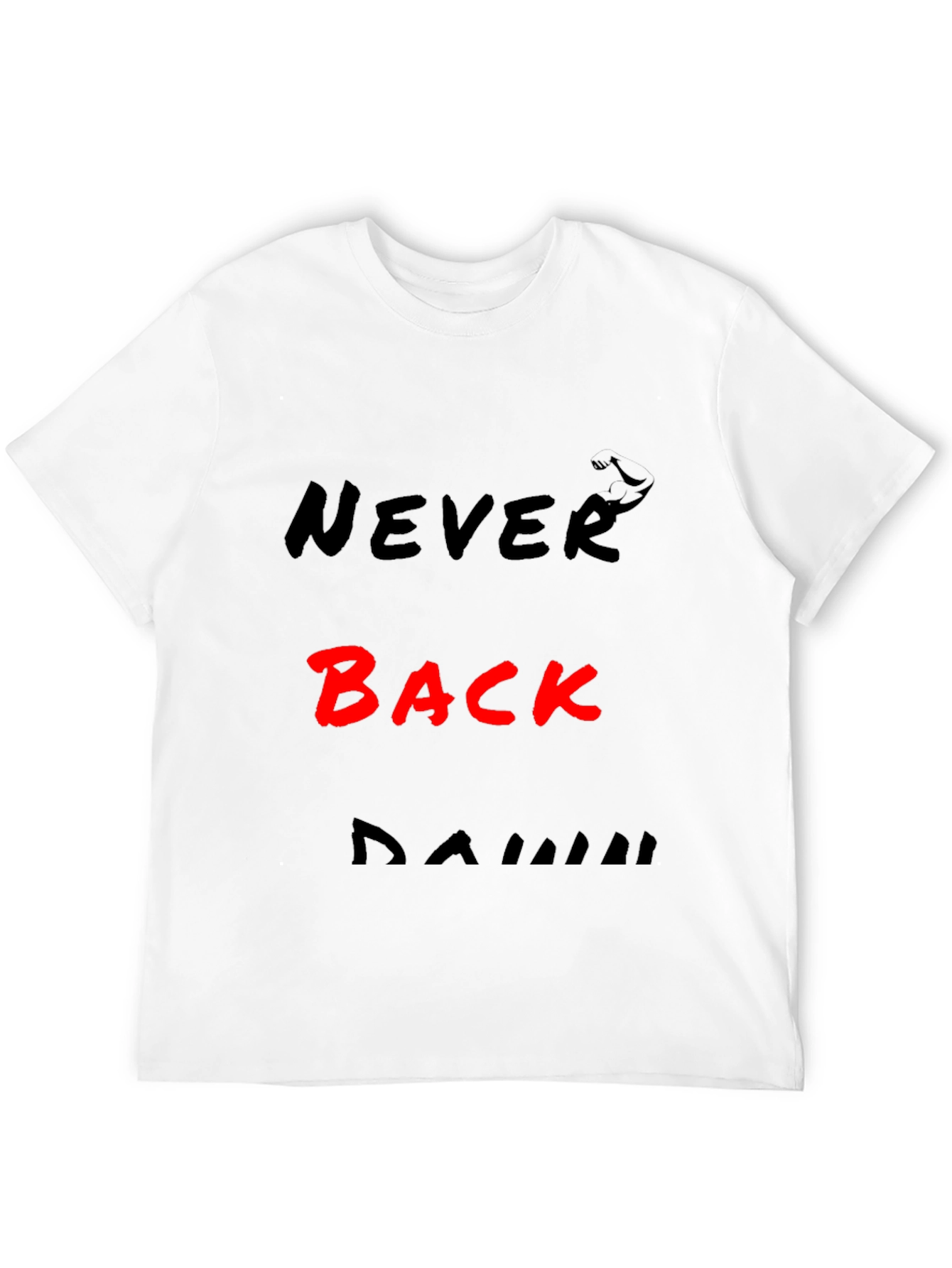 Black Never Back Down Bold Graphic Tee view 12