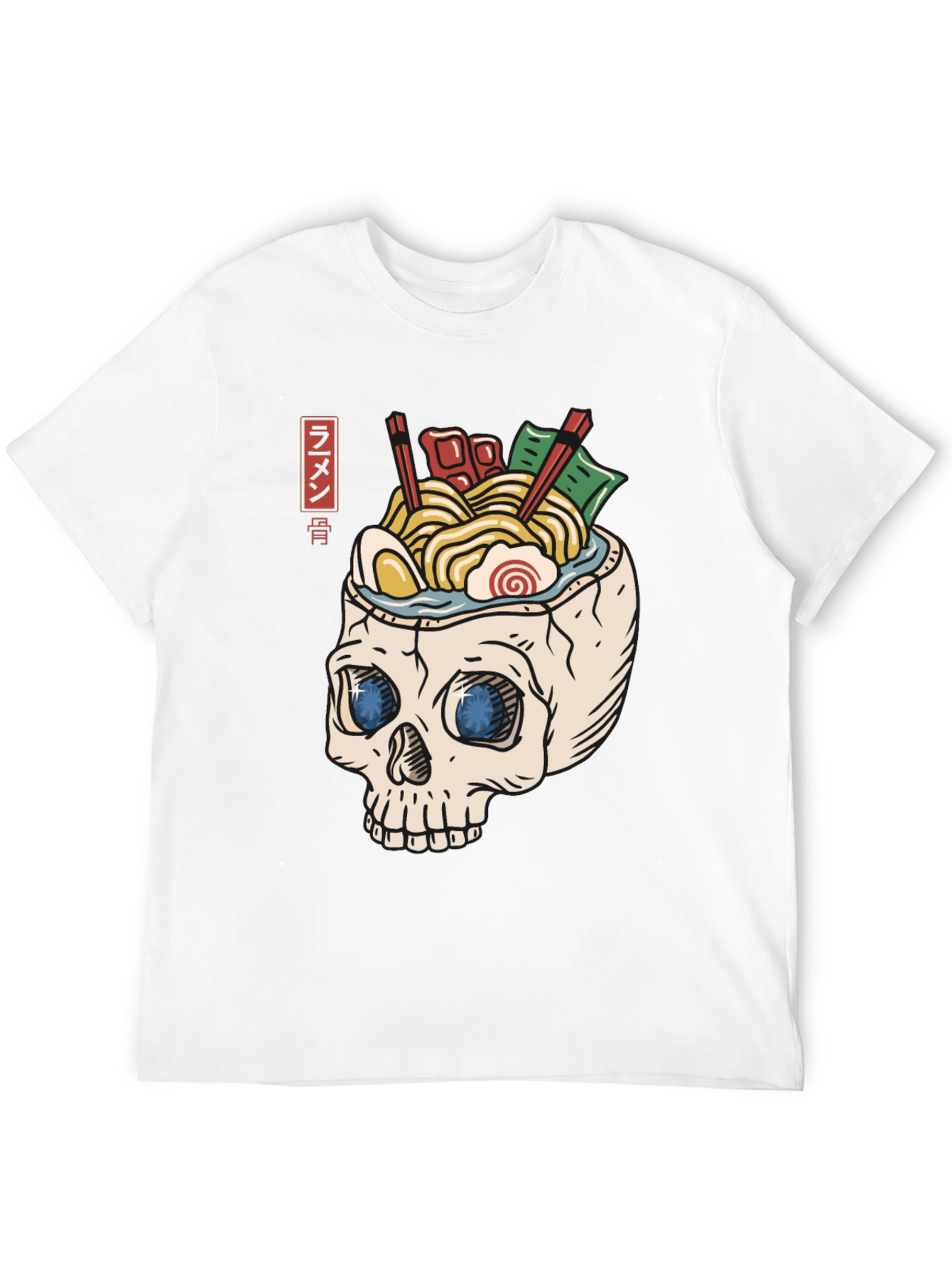 Black Ramen Skull T-Shirt - Unique Graphic Tee view 12