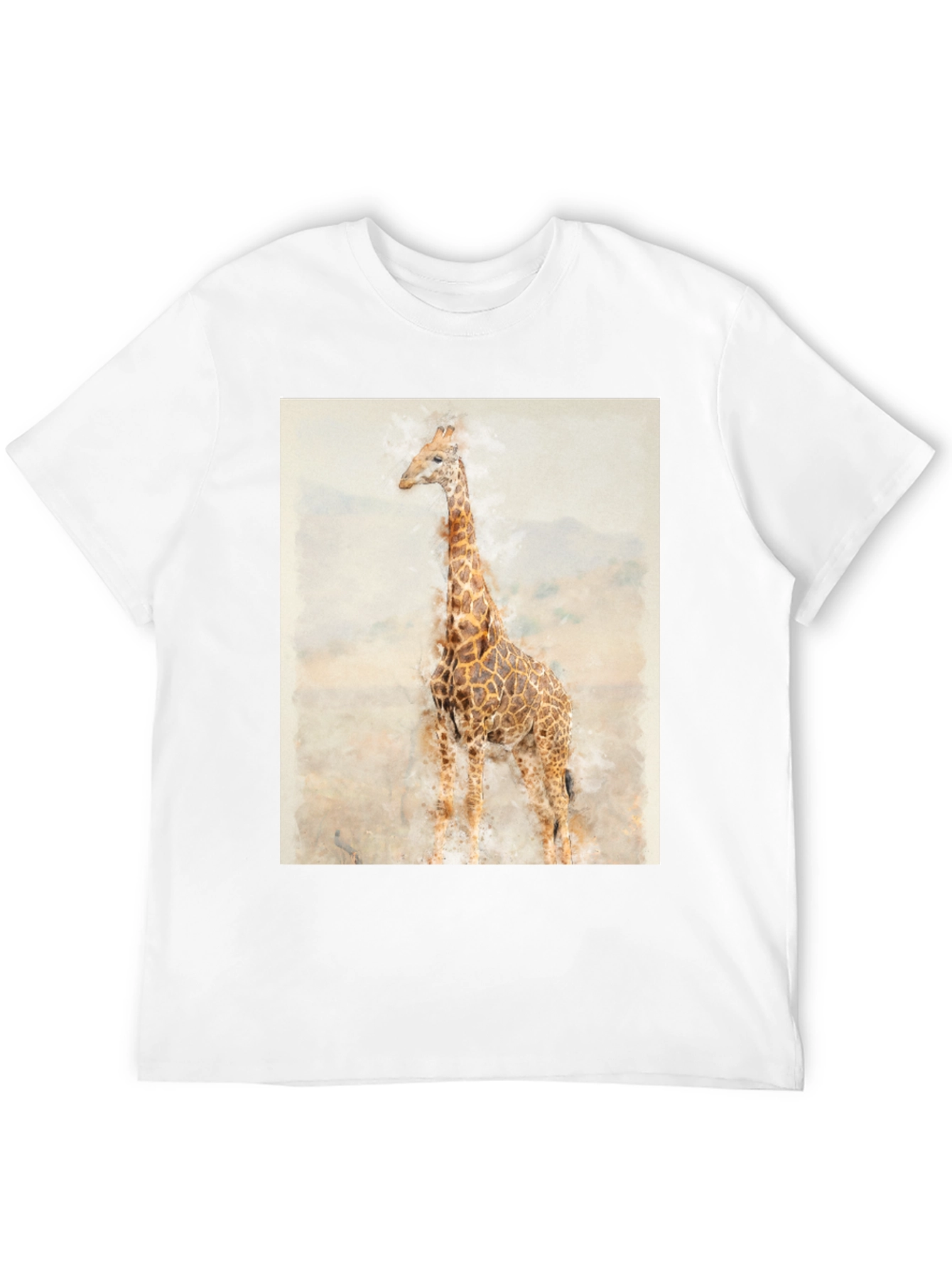 Black Watercolor Giraffe Graphic Tee - Black view 12