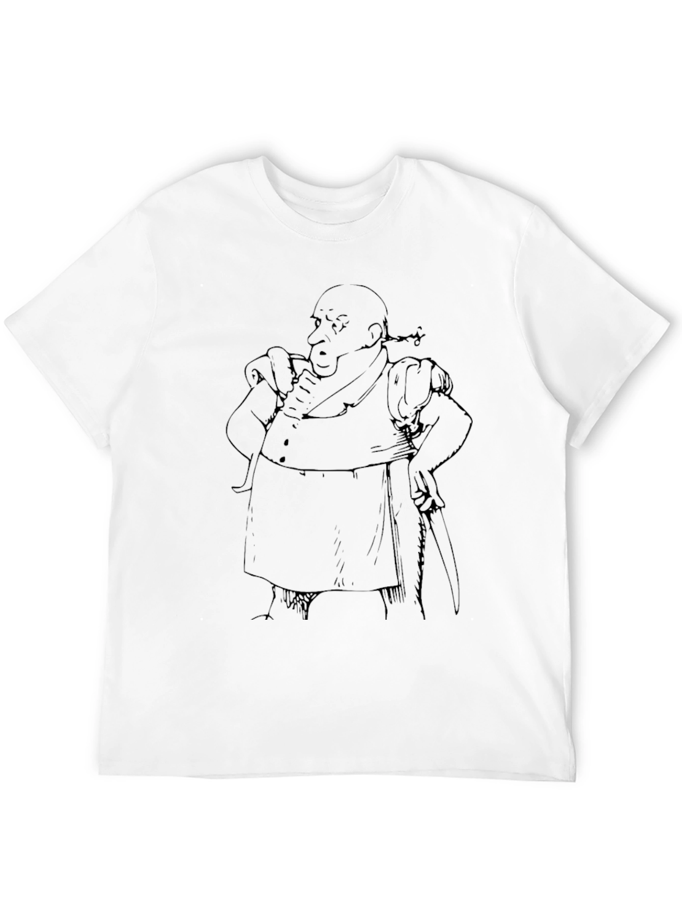 Black Line Art Character Black T-Shirt view 12