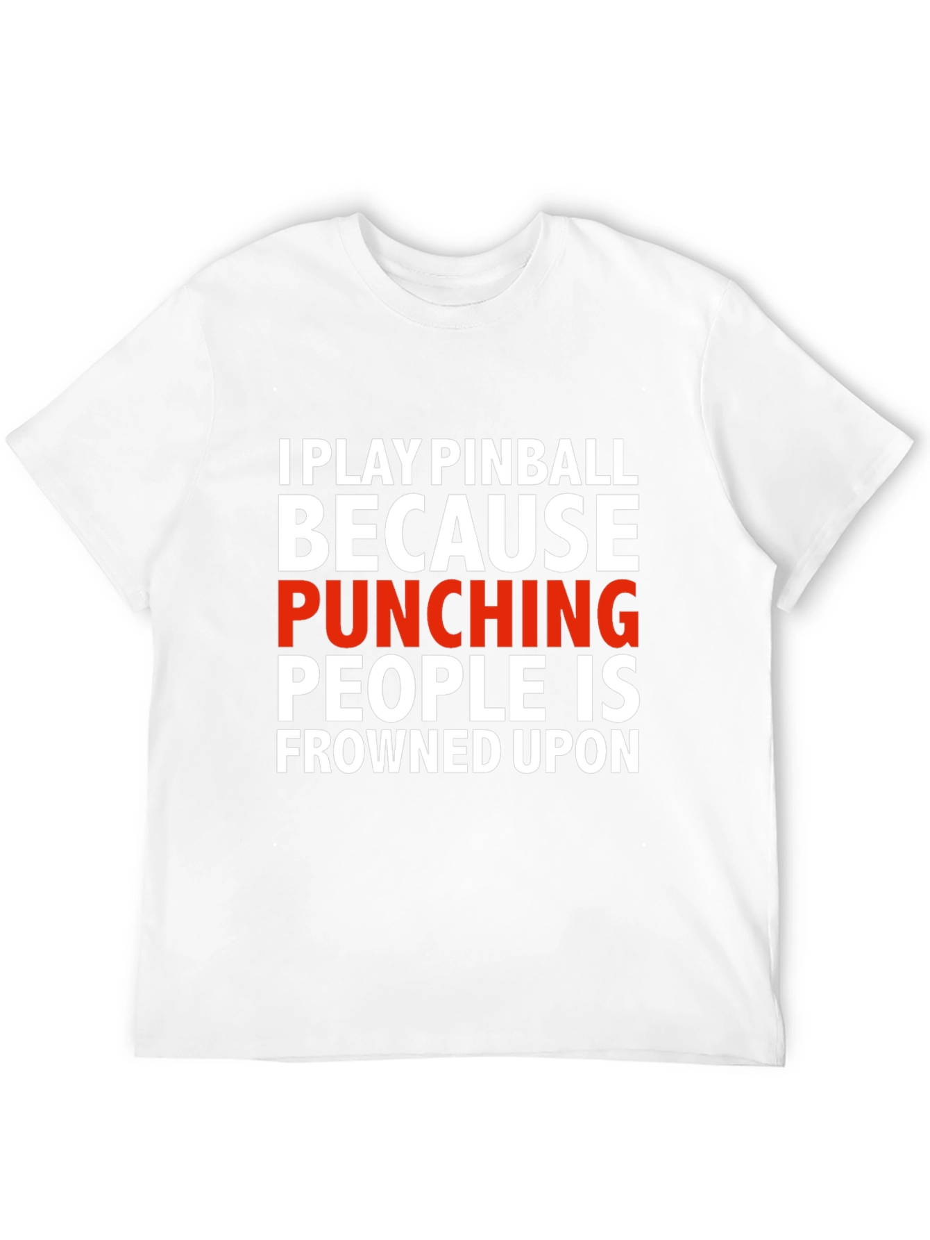 Black Funny Pinball T-Shirt - Punching People Frowned Upon view 12