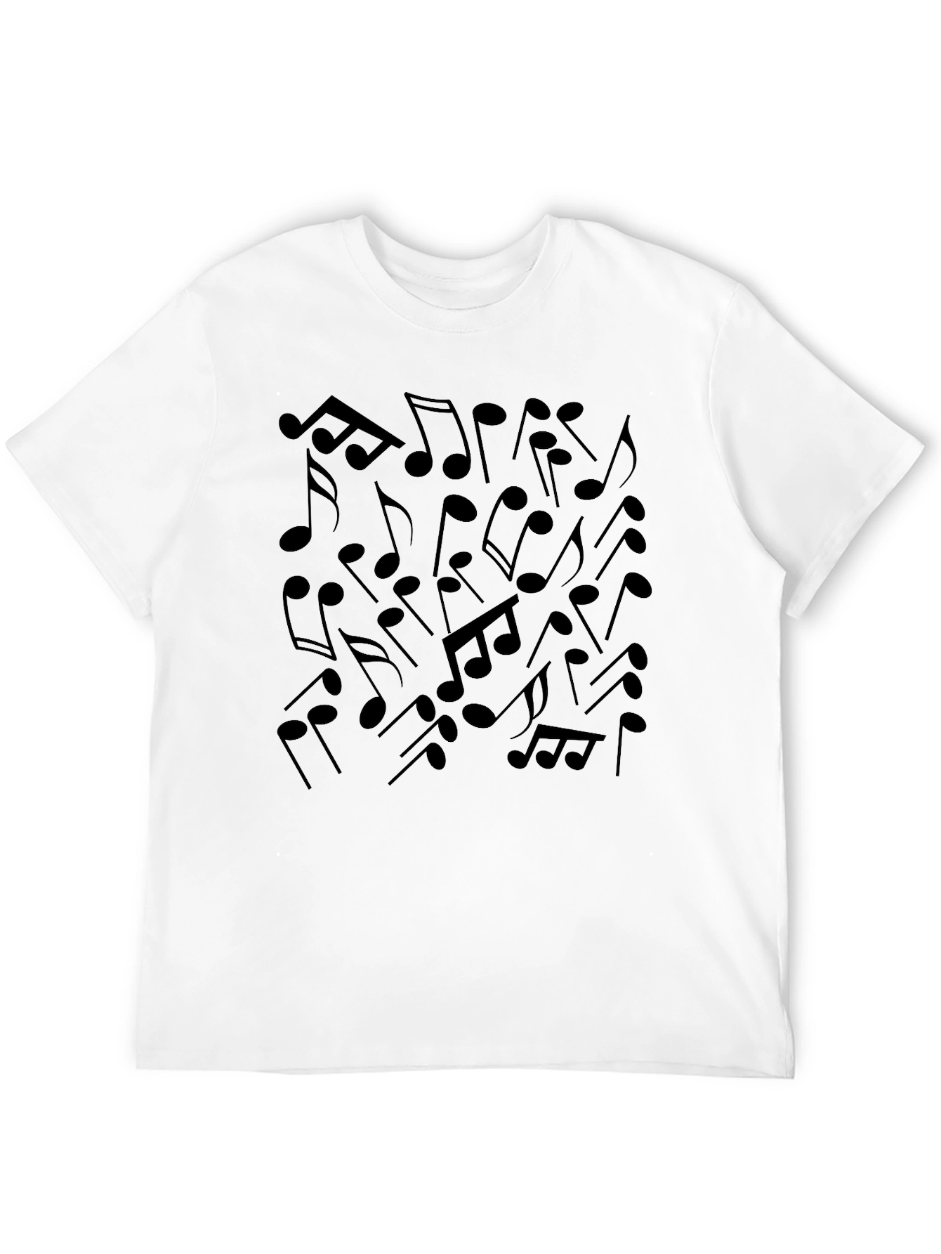 Black Musical Notes Graphic Tee - Black Cotton Blend view 12