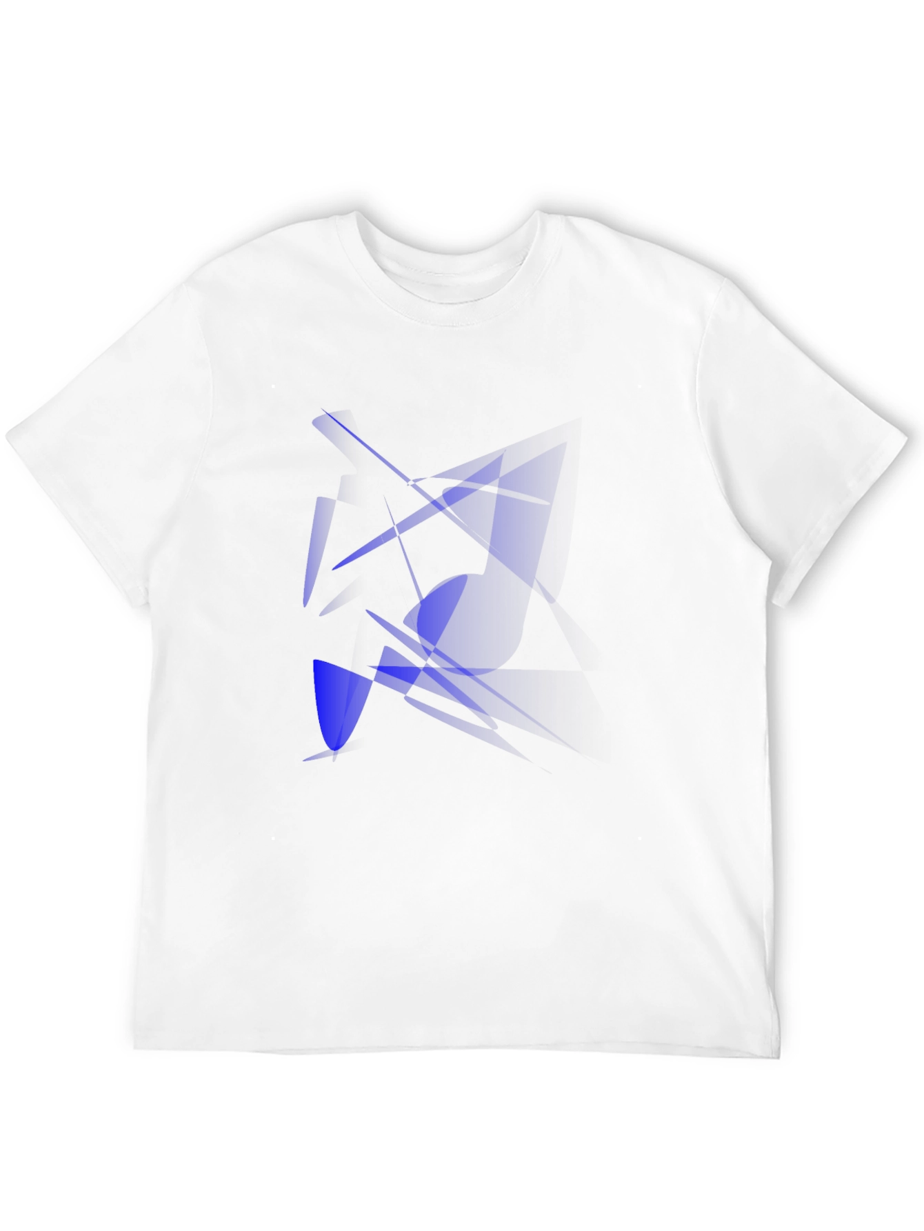 Black Abstract Blue Design Black T-Shirt view 12