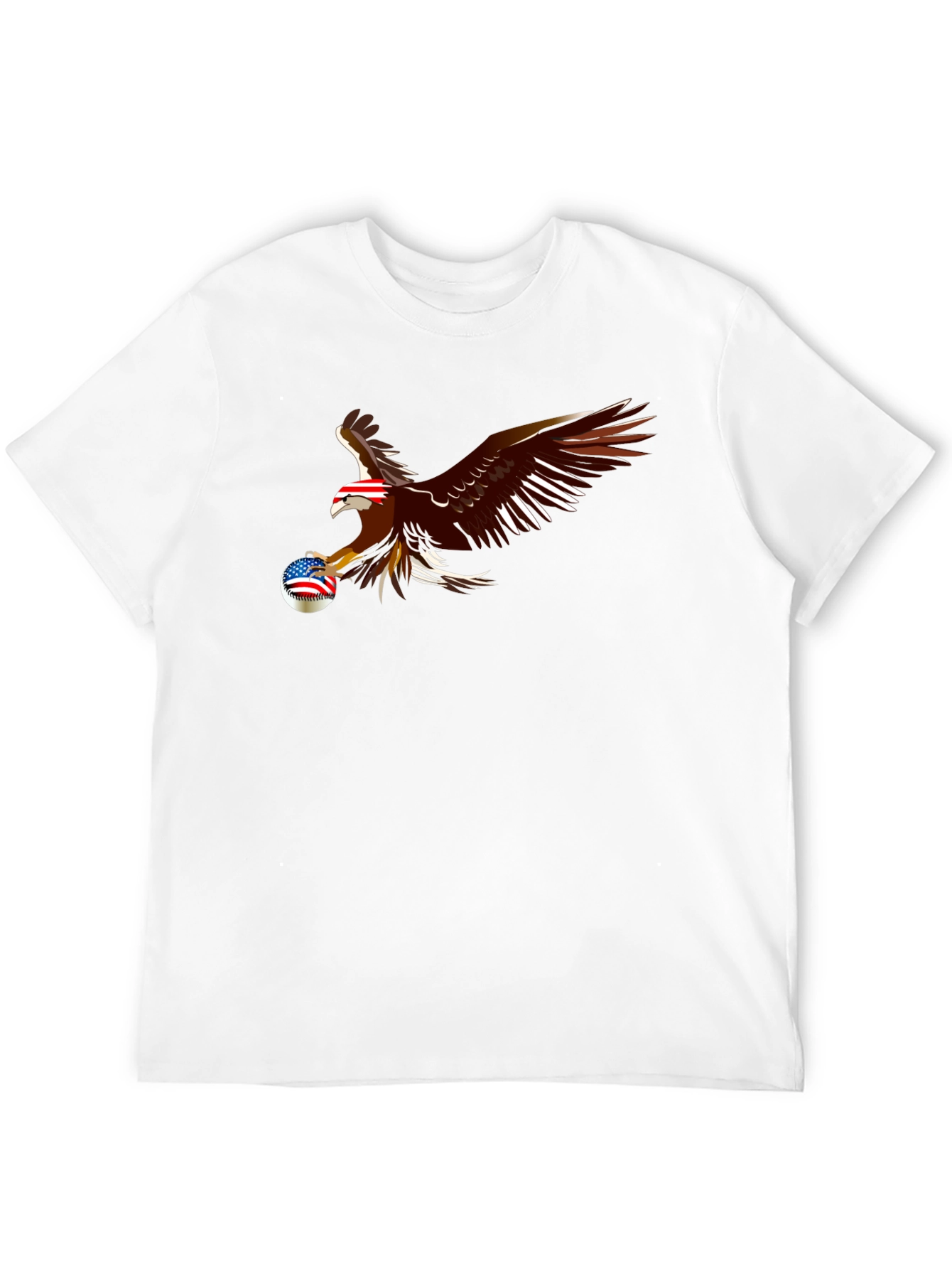 Black Bald Eagle US Flag Baseball T-Shirt view 12