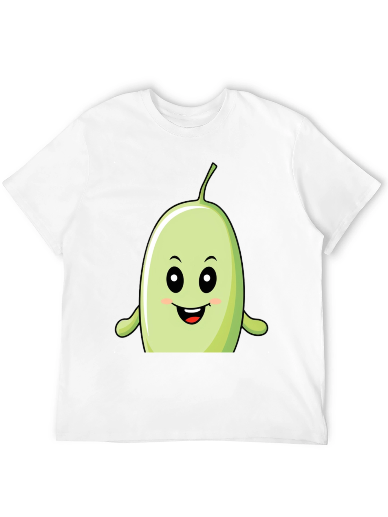 Black Funny Bean Cartoon Graphic Black T-Shirt view 12