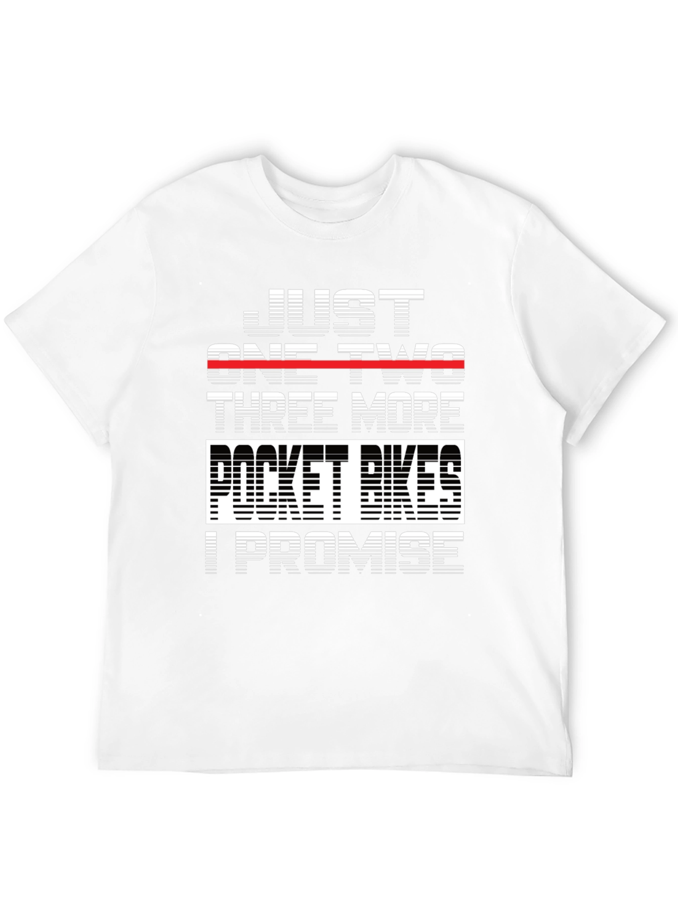 Black Just One Two Three More Pocket Bikes T-Shirt view 12
