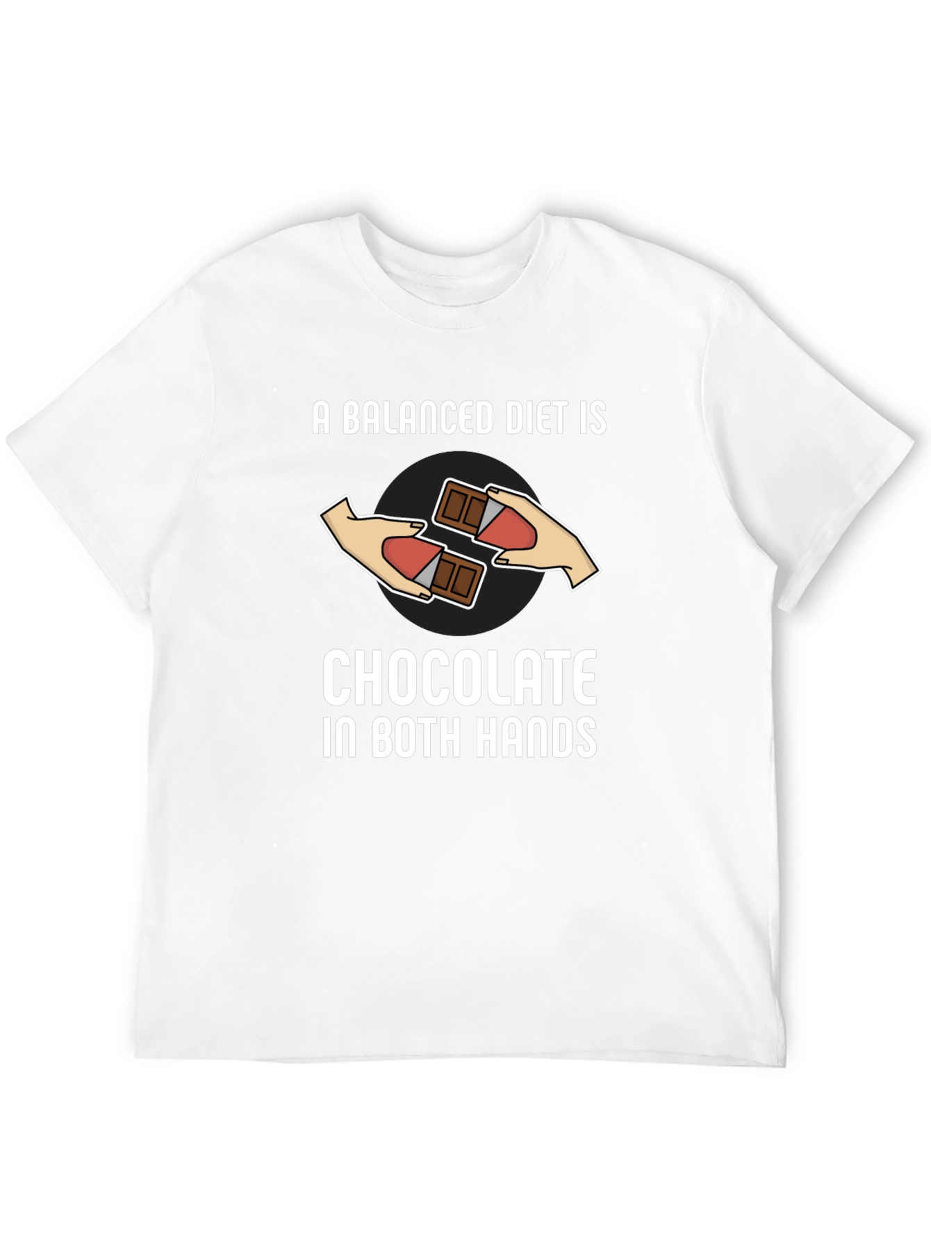 Black Balanced Diet Chocolate T-Shirt - Funny Graphic Tee view 12