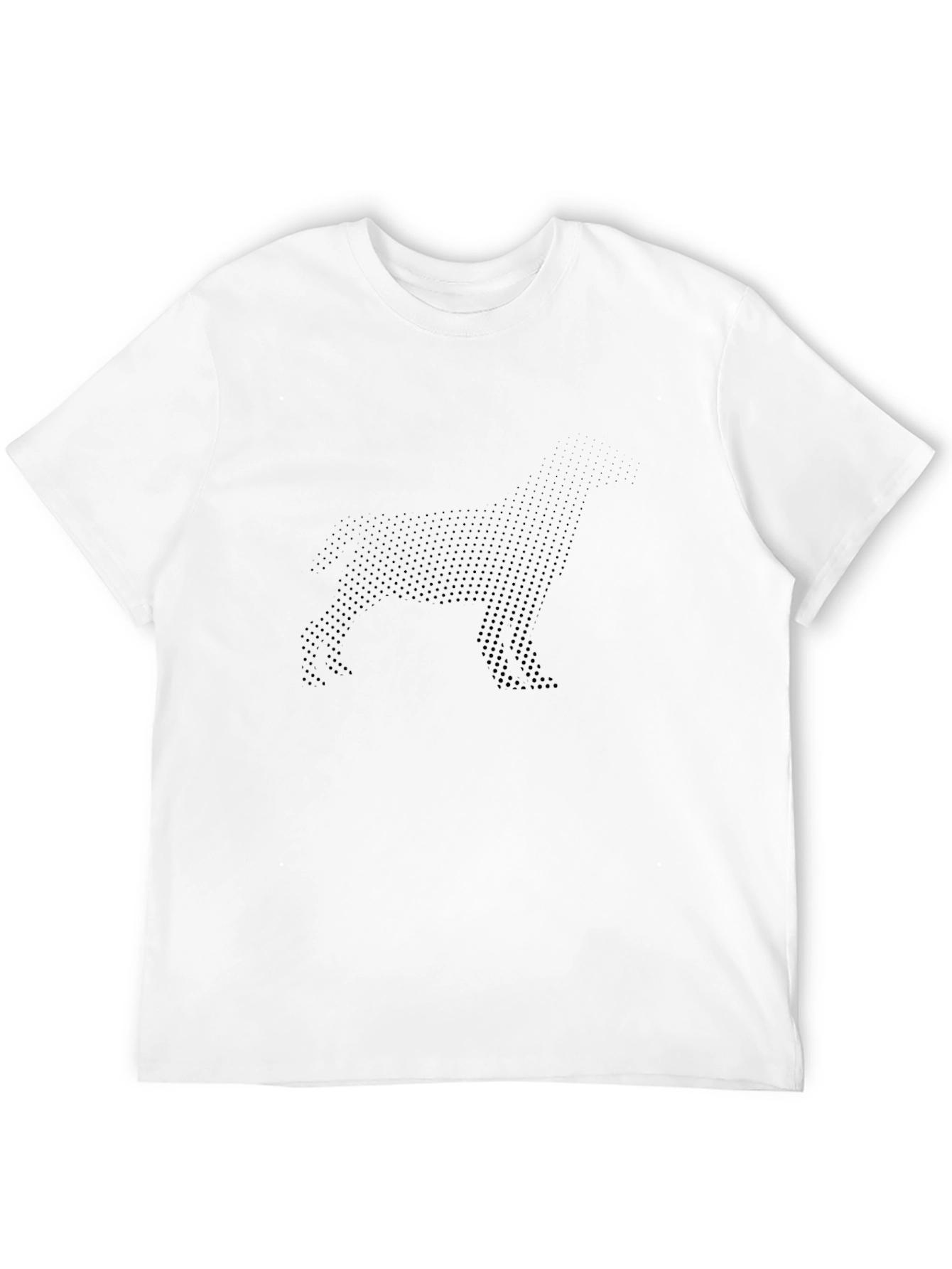 Black Men's Black Dot Pattern Dog Graphic T-Shirt view 12