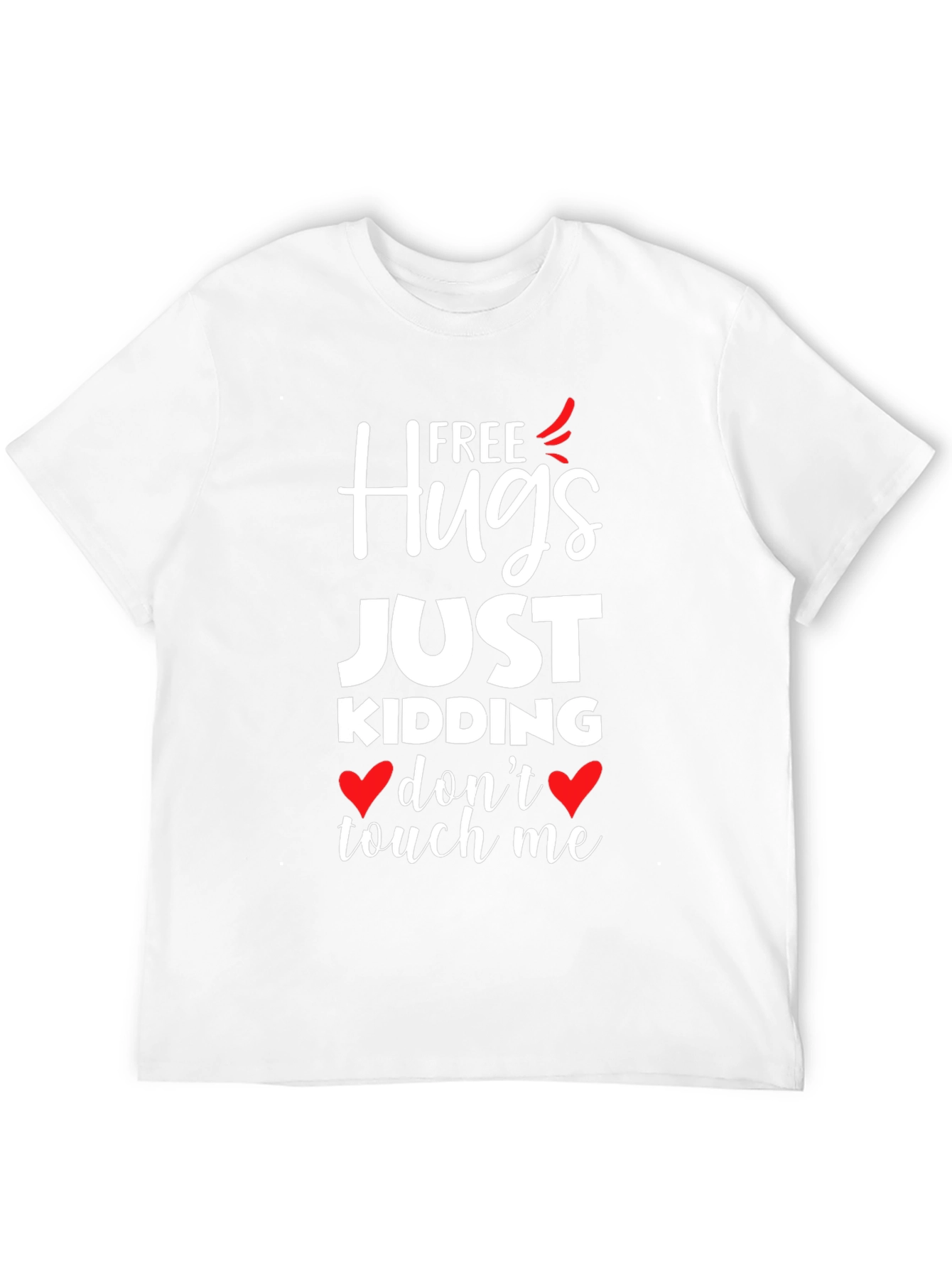 Black Free Hugs Just Kidding Graphic T-Shirt view 12