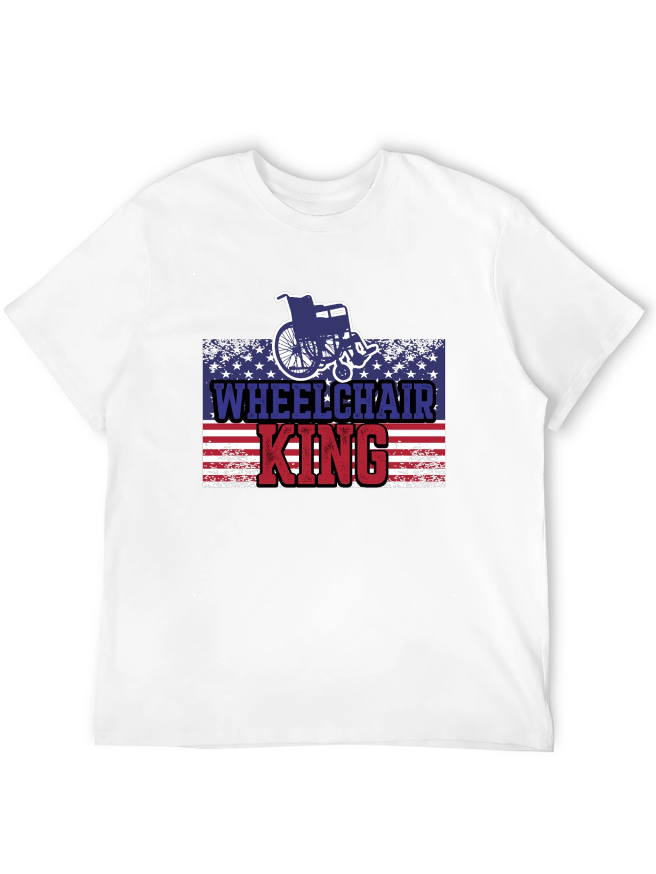 Black Wheelchair King T-Shirt - Patriotic Design view 12