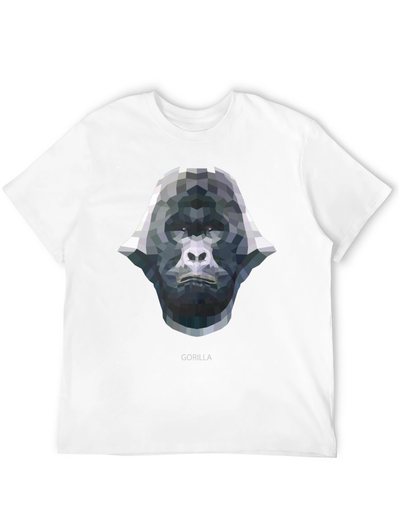 Black Geometric Gorilla Graphic Tee - Black Cotton view 12