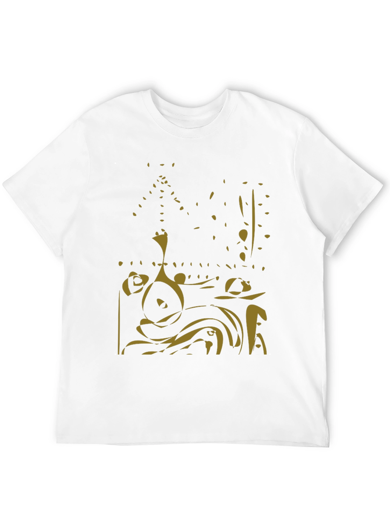 Black Abstract Gold Design Black Tee view 12
