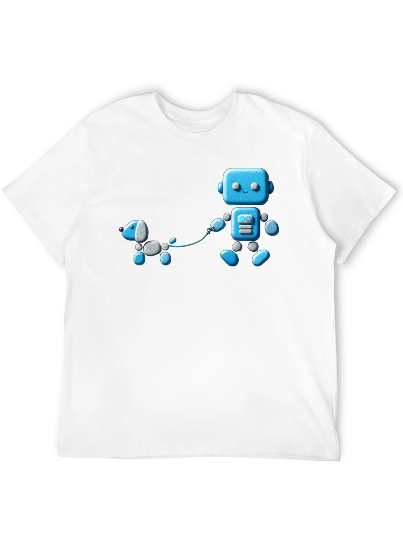 Black Robot and Dog Graphic T-Shirt - Unisex Black Tee view 12