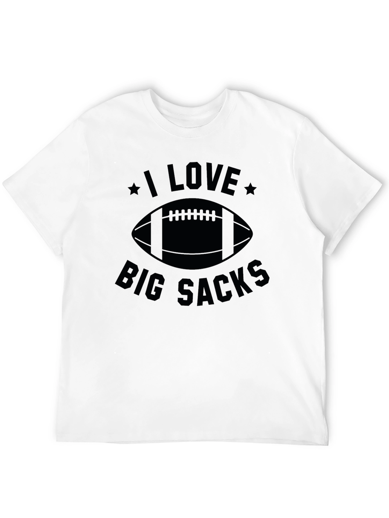 Black I Love Big Sacks Football Graphic T-Shirt view 12