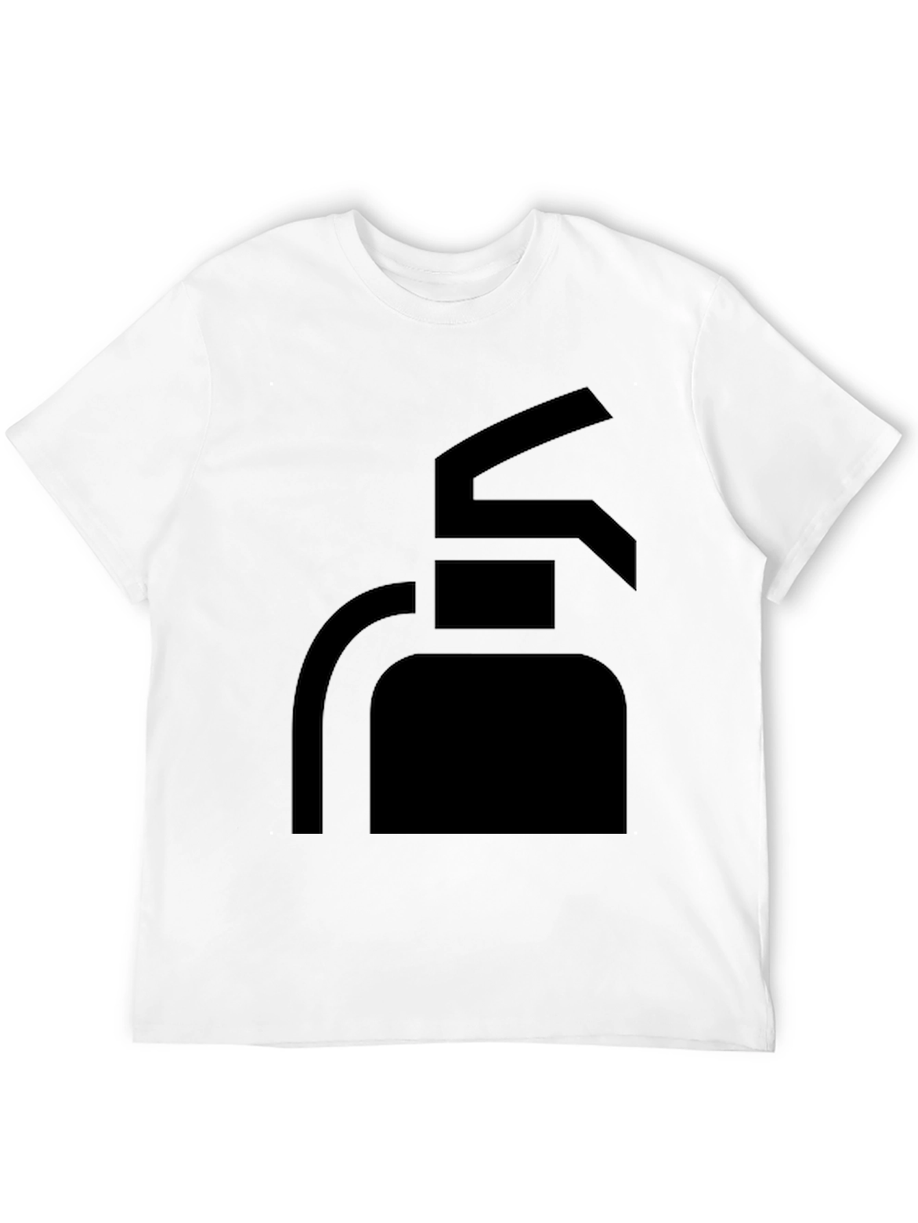 Black Men's Black T-Shirt with Fire Extinguisher Graphic view 12