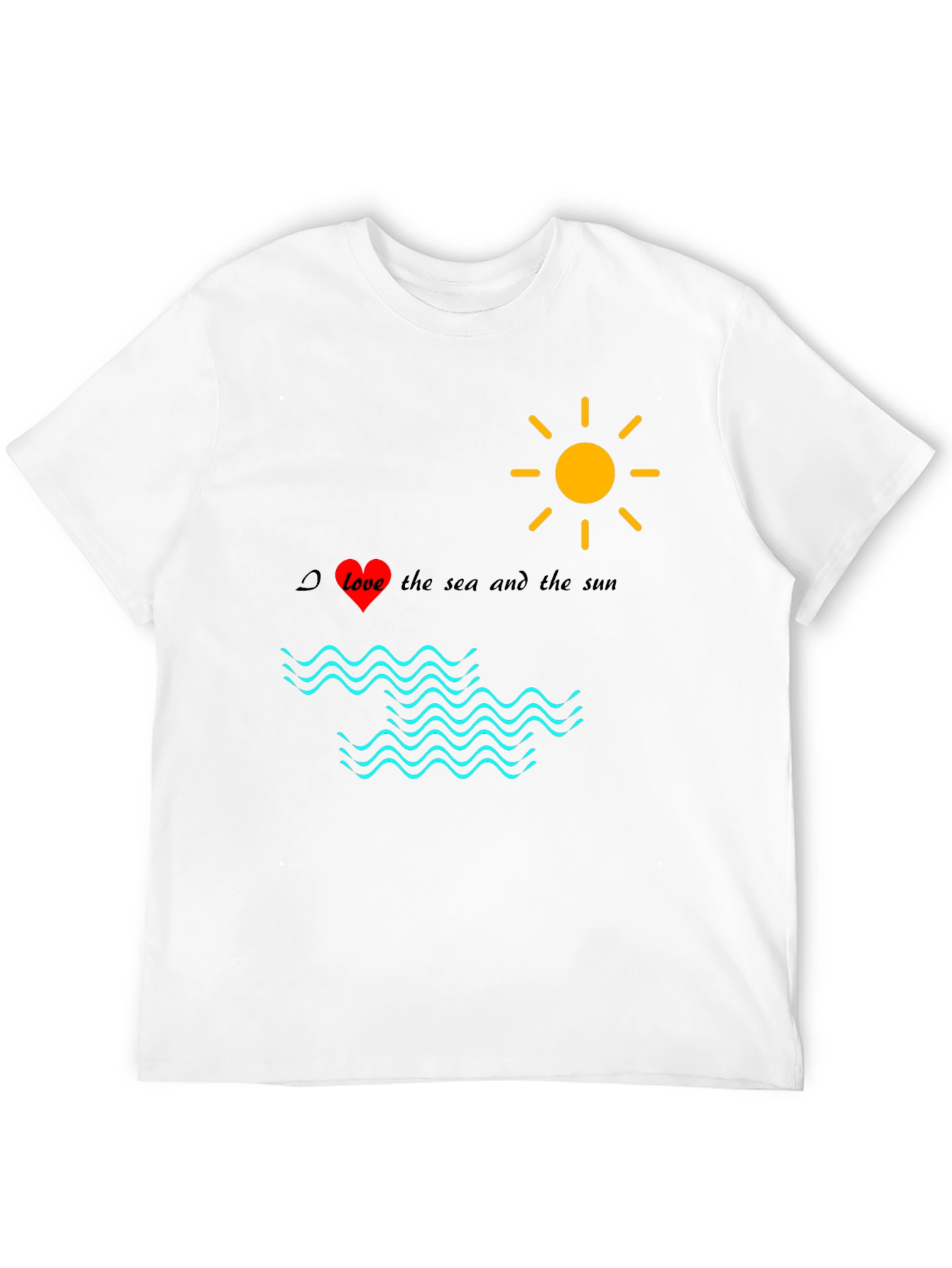 Black Love Sea Sun Graphic Tee, Black Cotton Shirt view 12