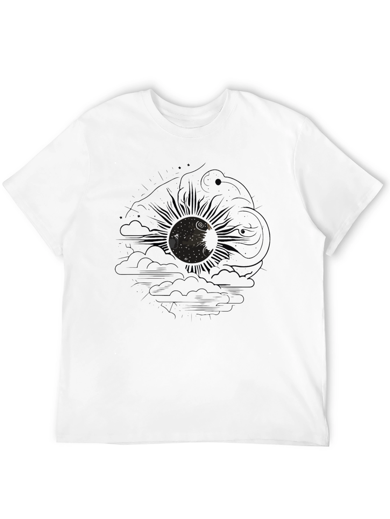 Black Mystic Sun Graphic T-Shirt - Black Cotton Tee view 12