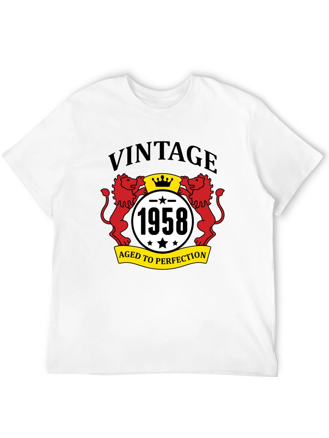 Black Vintage 1958 Aged to Perfection Black T-Shirt view 12