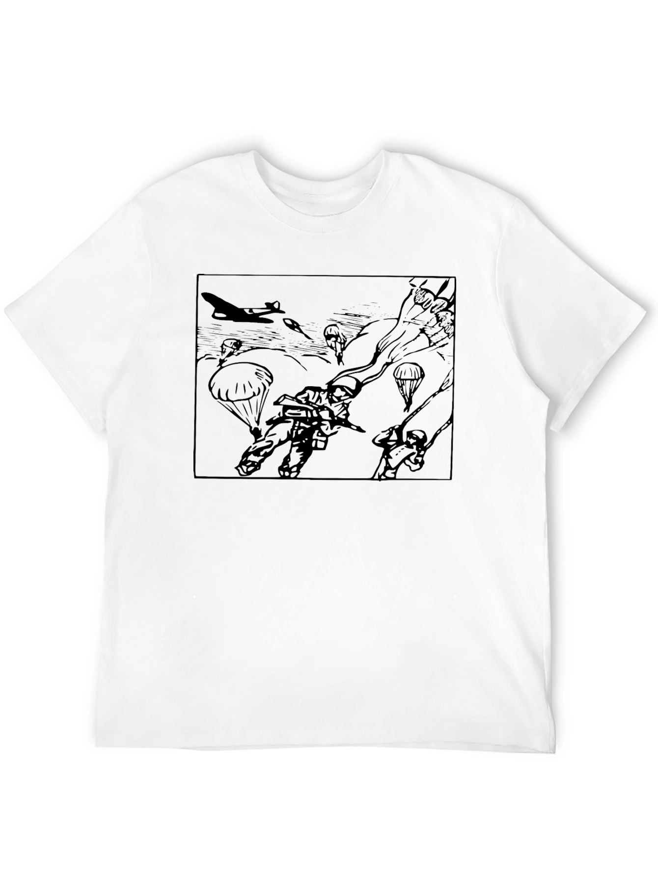Black Paratrooper Graphic Black T-Shirt view 12