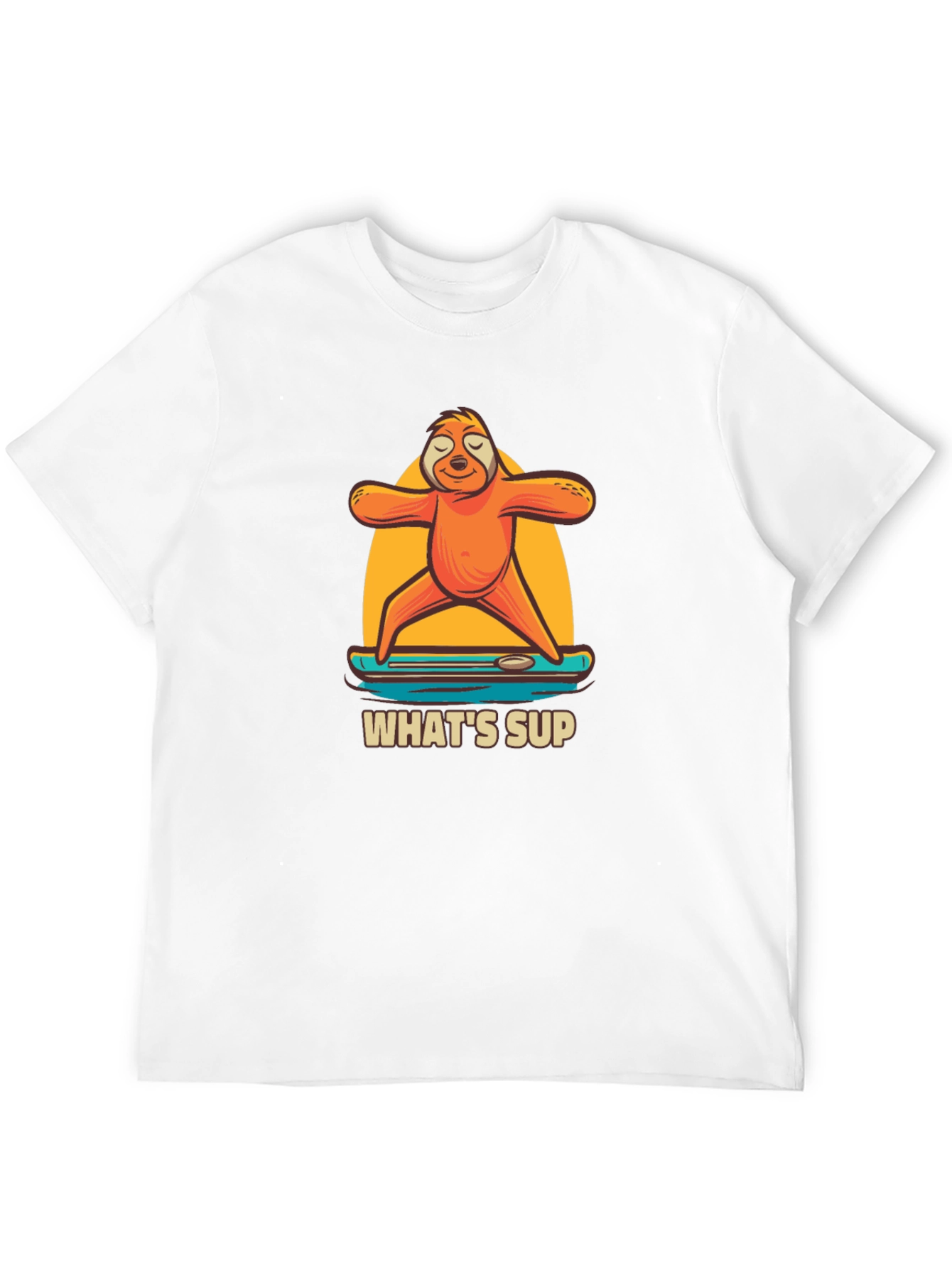 Black Sloth Yoga Paddle Board T-Shirt view 12