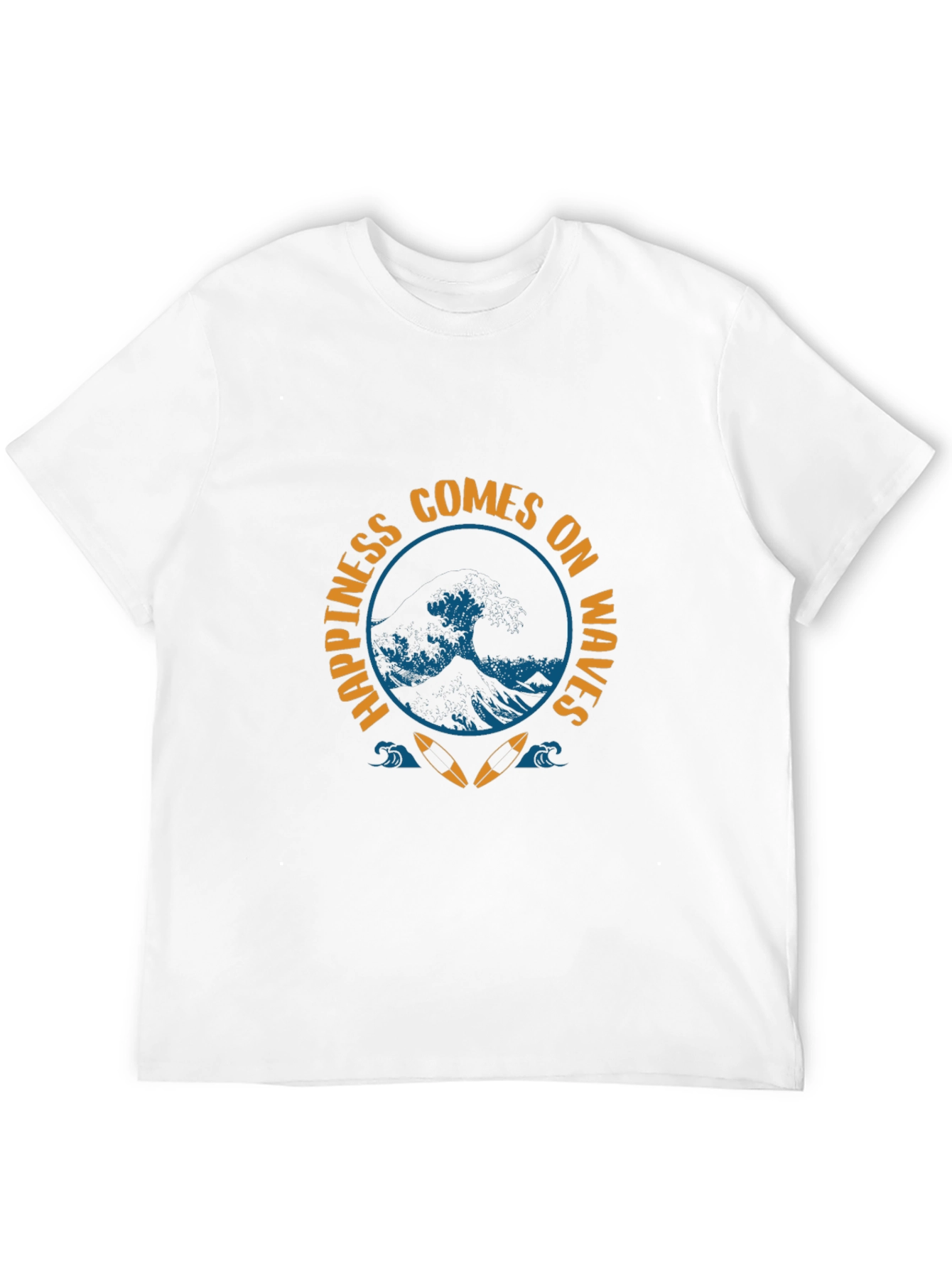 Black Happiness Comes on Waves Graphic Tee view 12