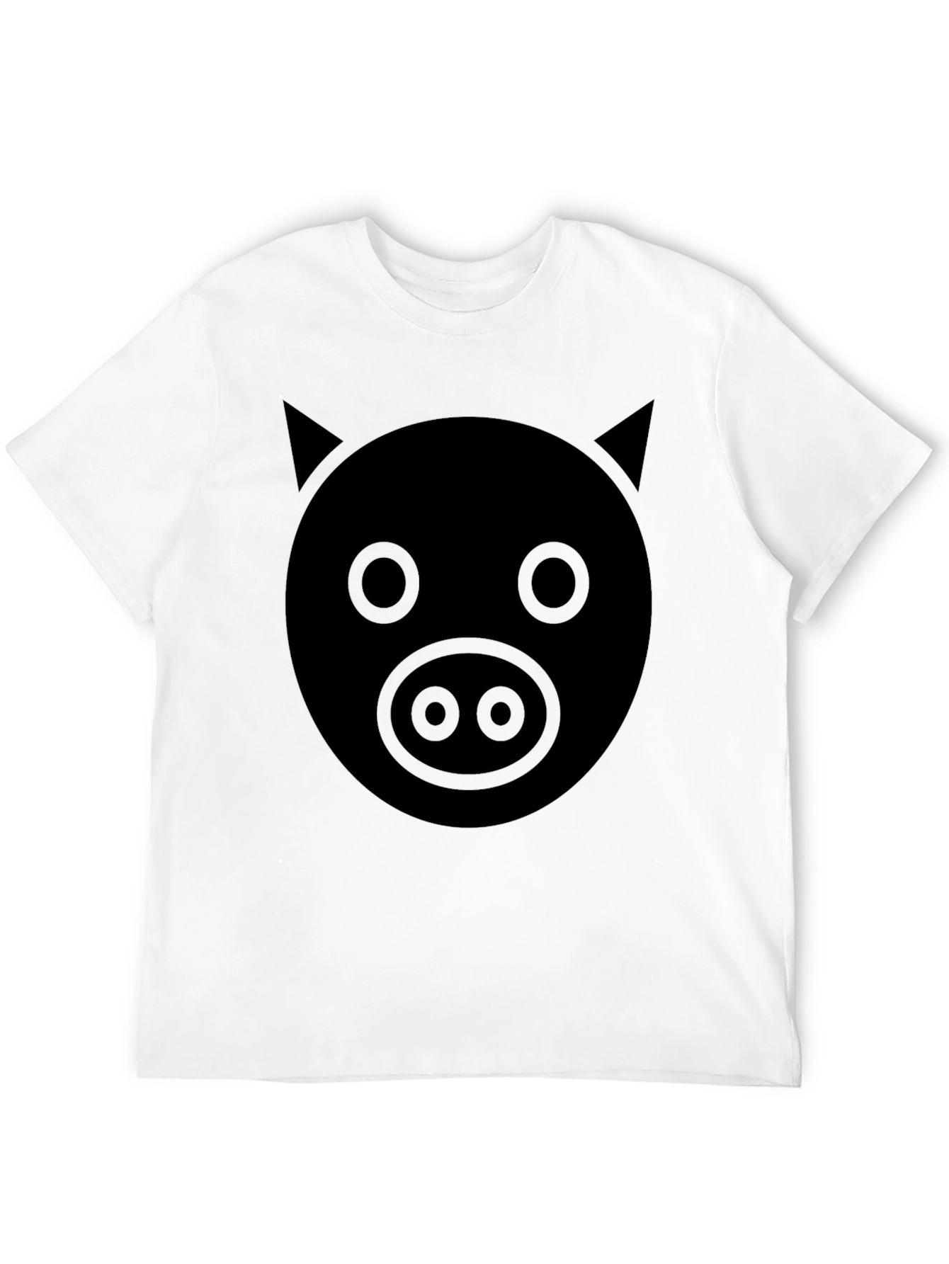 Black Men's Pig Face Graphic Tee - Black Cotton Blend view 12