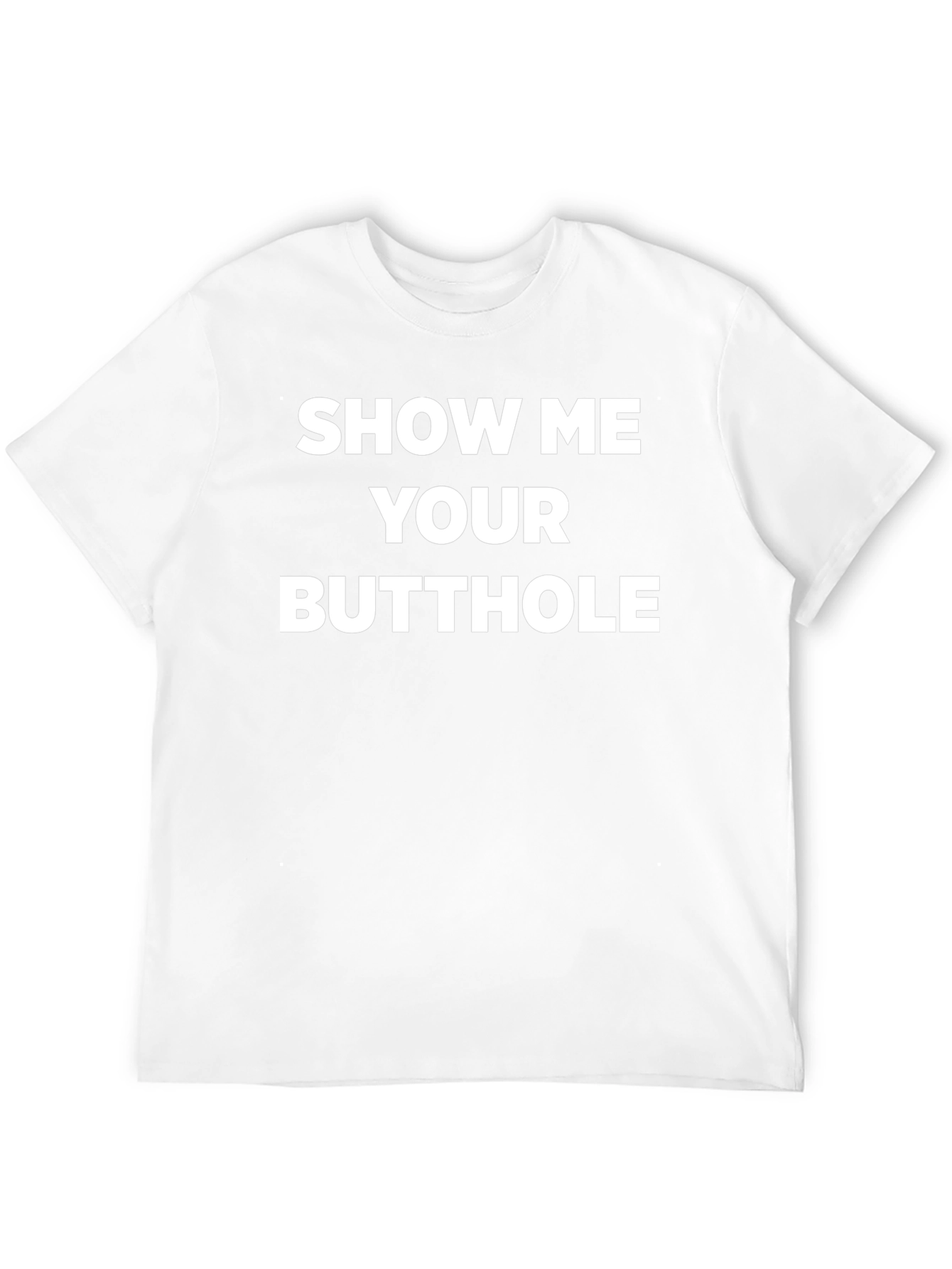 Black Provocative Slogan Tee - Show Me Your Butthole view 12