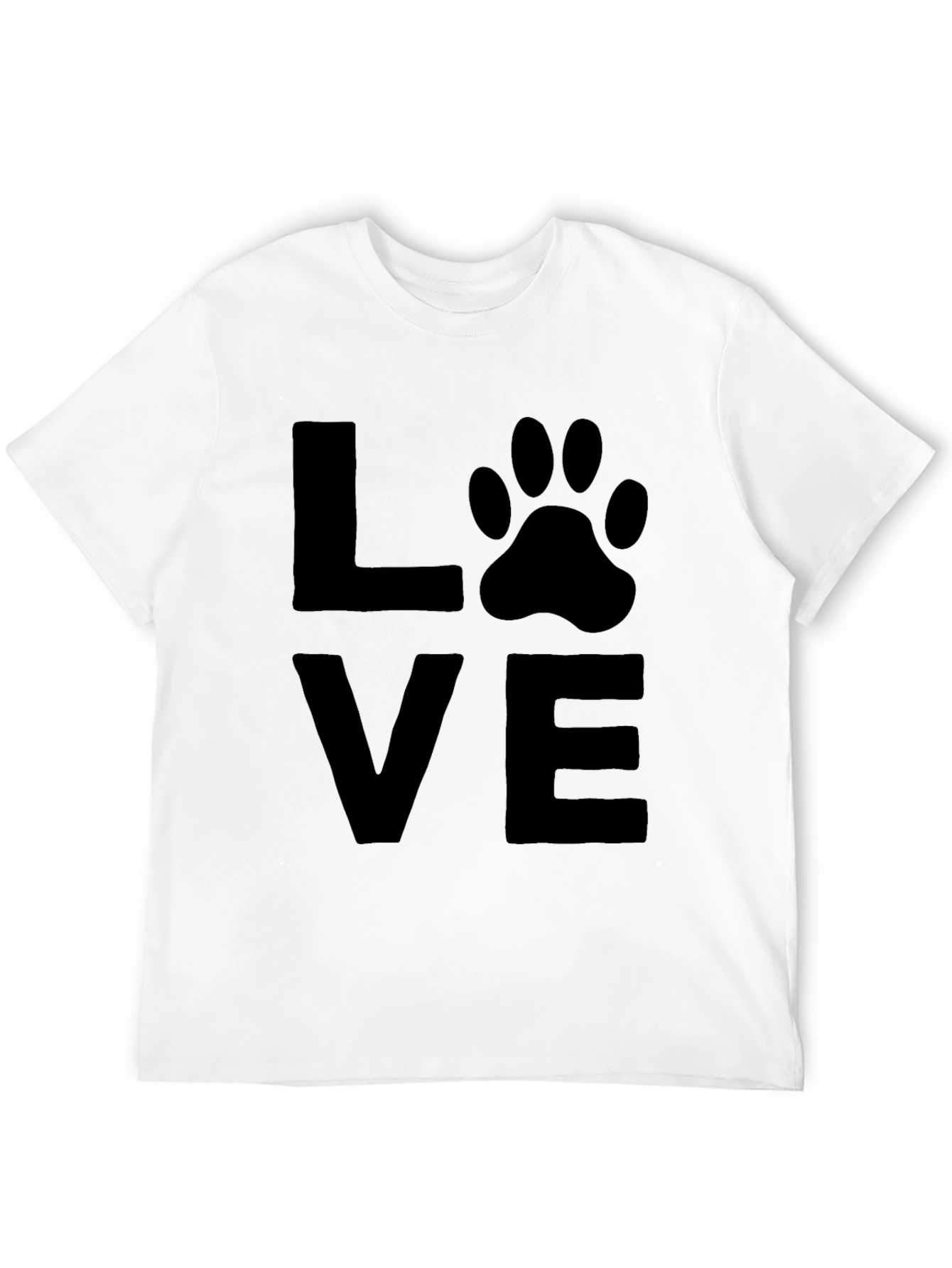 Black Love Paw Print T-Shirt - Black Graphic Tee view 12