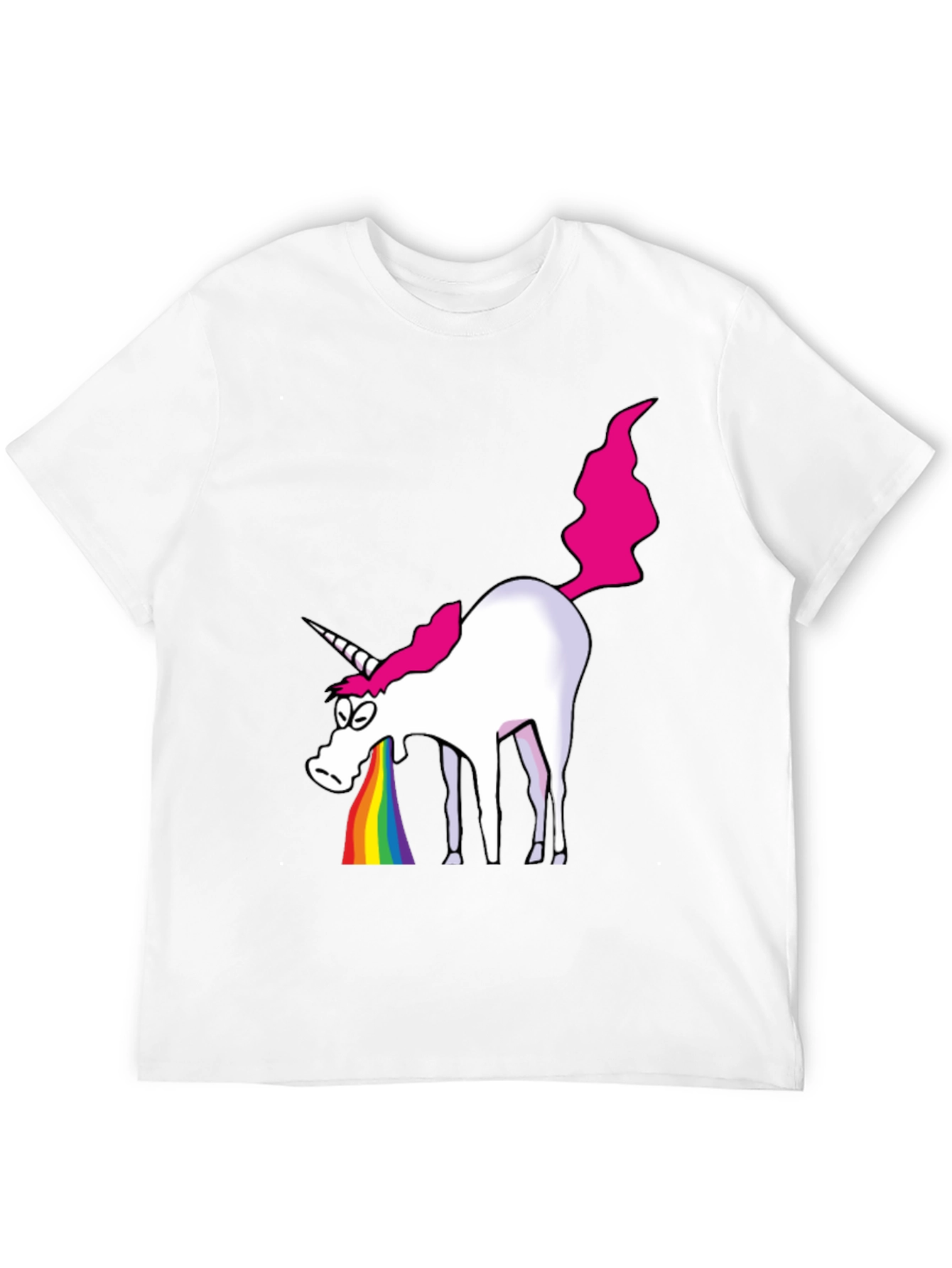 Black Unicorn Rainbow Vomit Graphic T-Shirt - Black Cotton Tee view 12