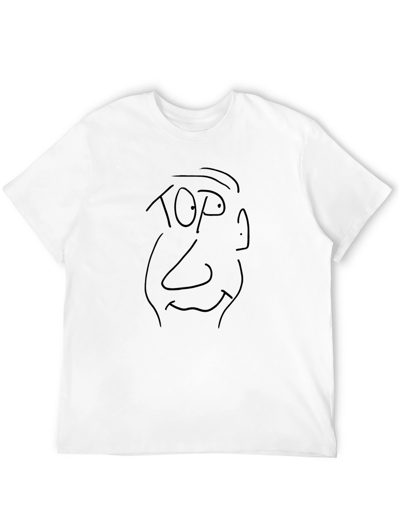 Black Abstract Face Graphic T-Shirt - Black view 12